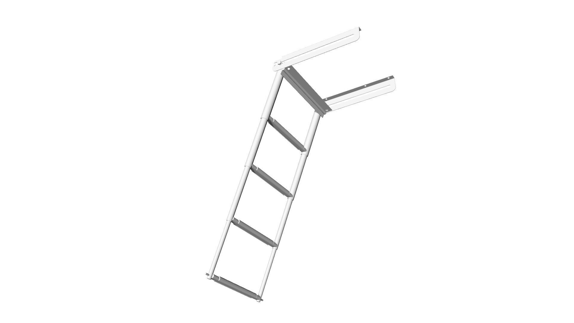 2 Boat Stainless Telescopic Folding Ladders 3D model_12