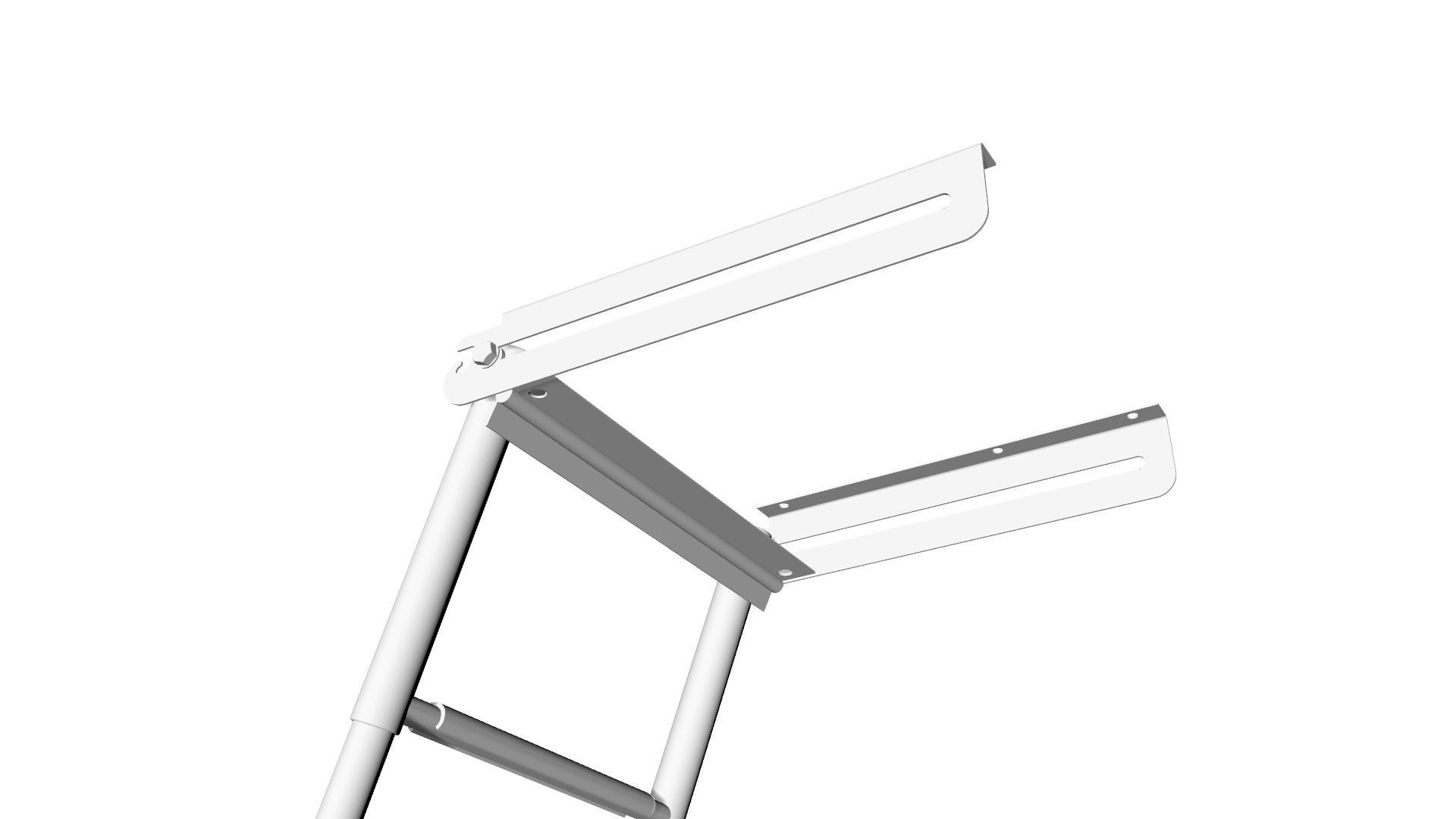 2 Boat Stainless Telescopic Folding Ladders 3D model_10