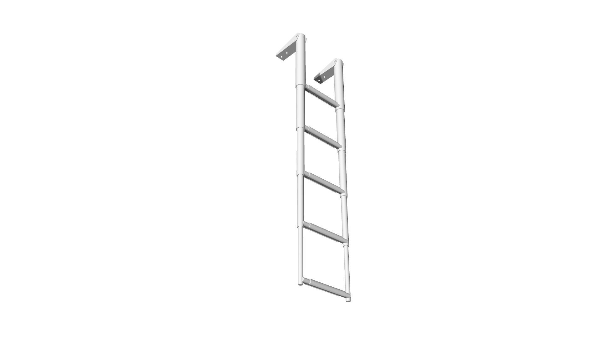 2 Boat Stainless Telescopic Folding Ladders 3D model_6