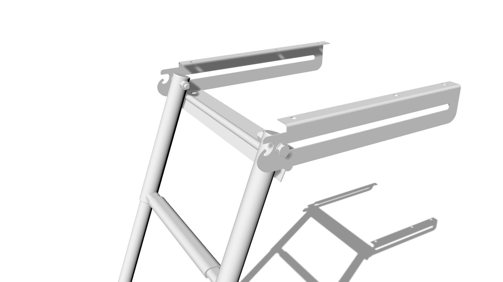 2 Boat Stainless Telescopic Folding Ladders 3D model_11