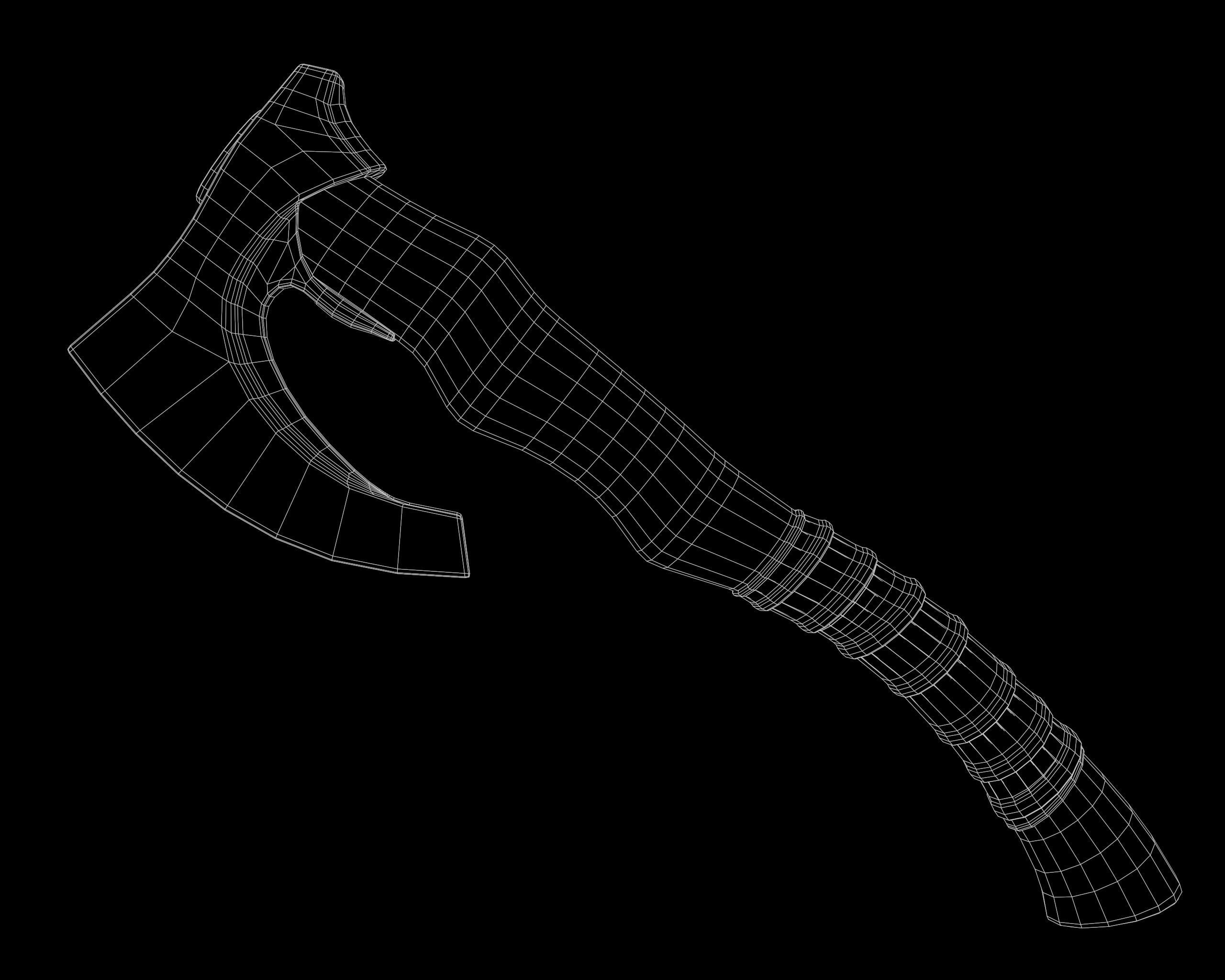 Axe Viking Low-poly 3D model_7