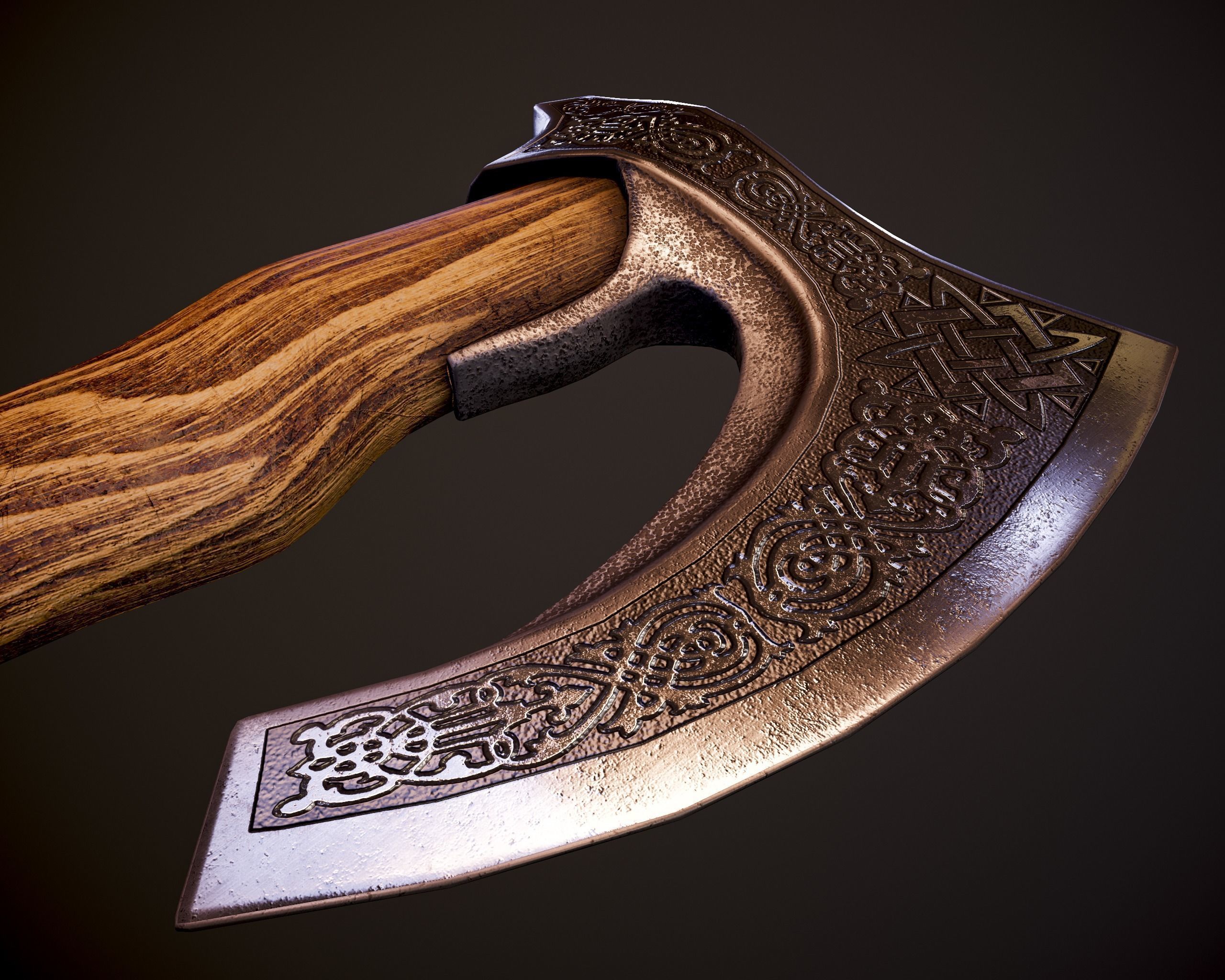Axe Viking Low-poly 3D model_5