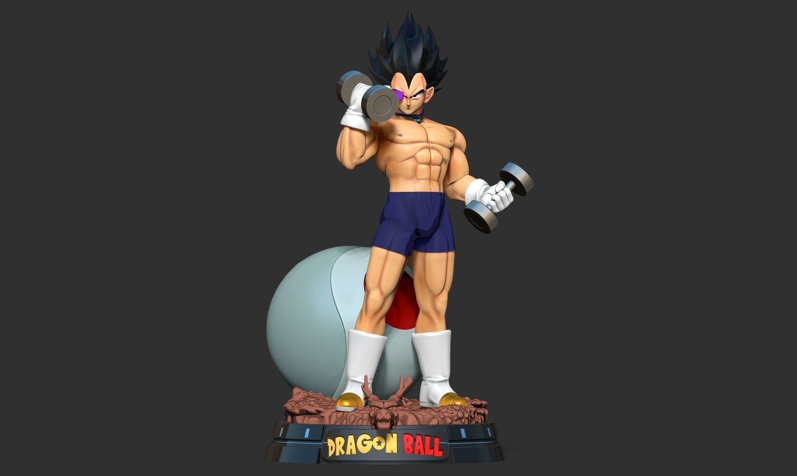 Vegeta with gym 3D print model_14