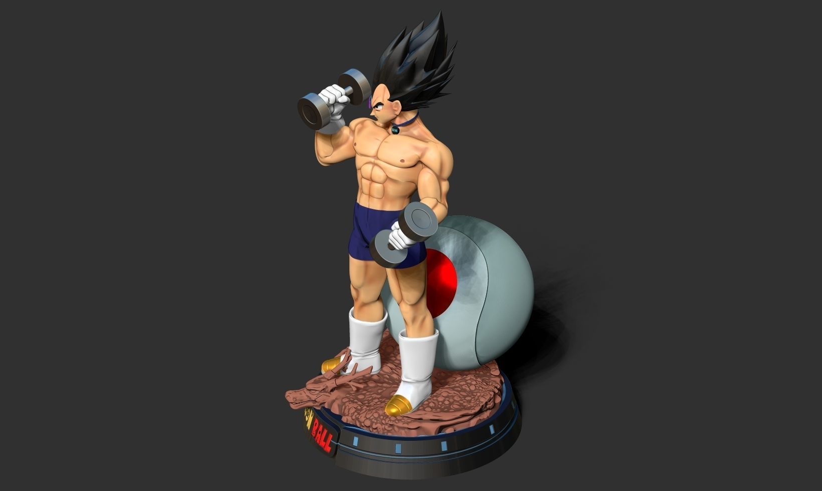 Vegeta with gym 3D print model_24
