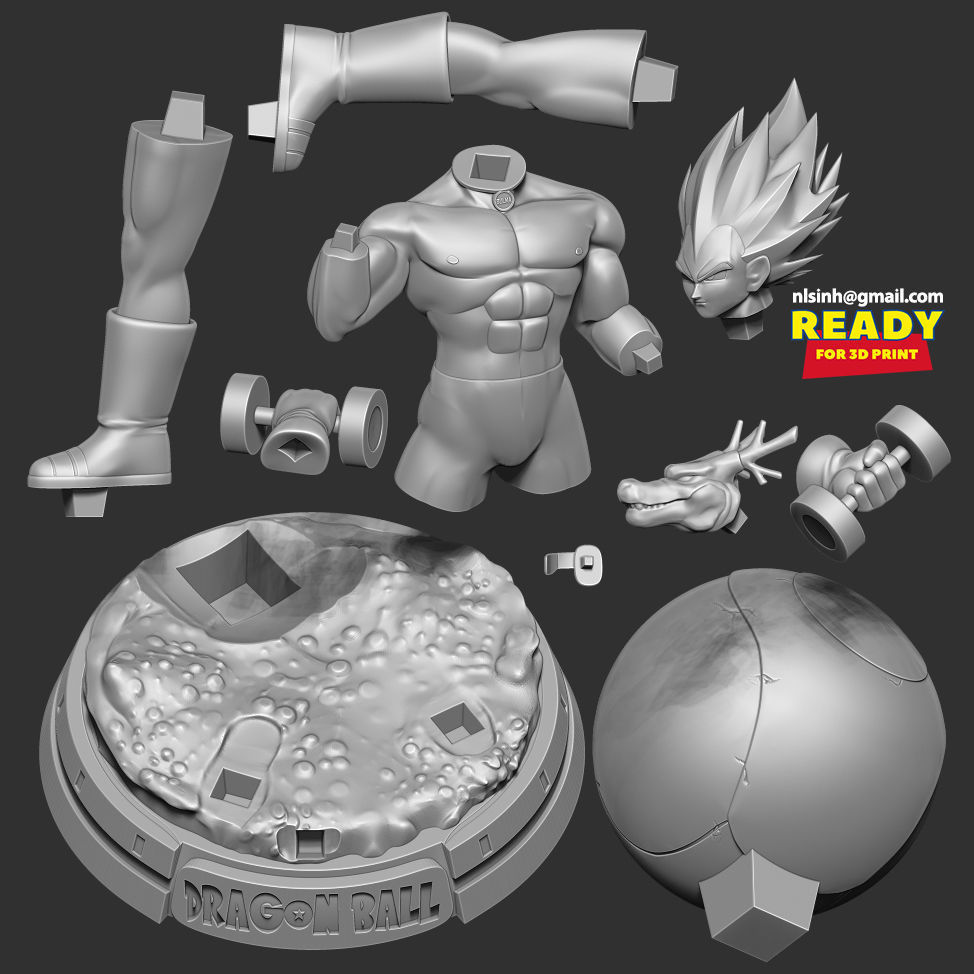 Vegeta with gym 3D print model_2