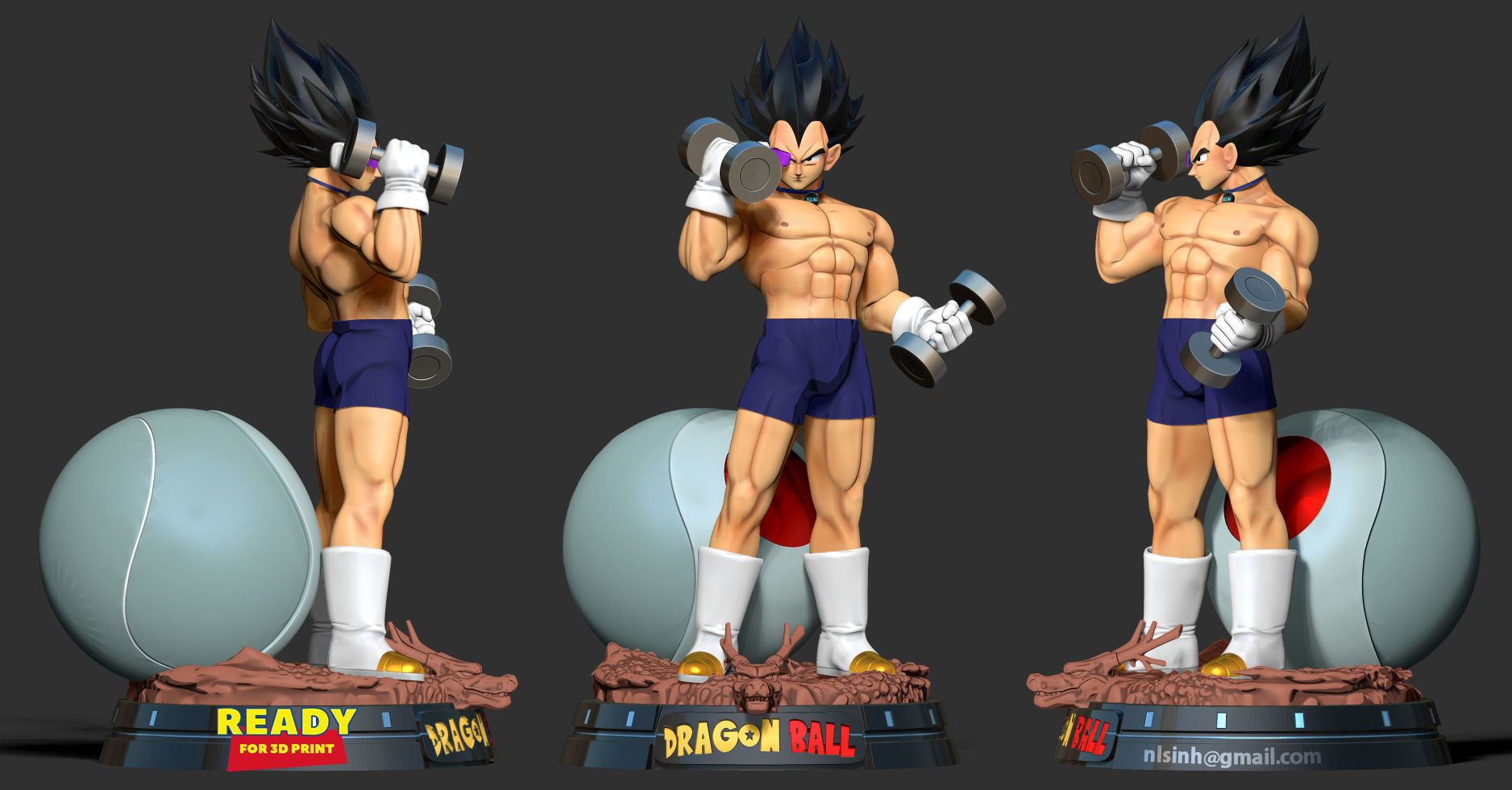 Vegeta with gym 3D print model_8