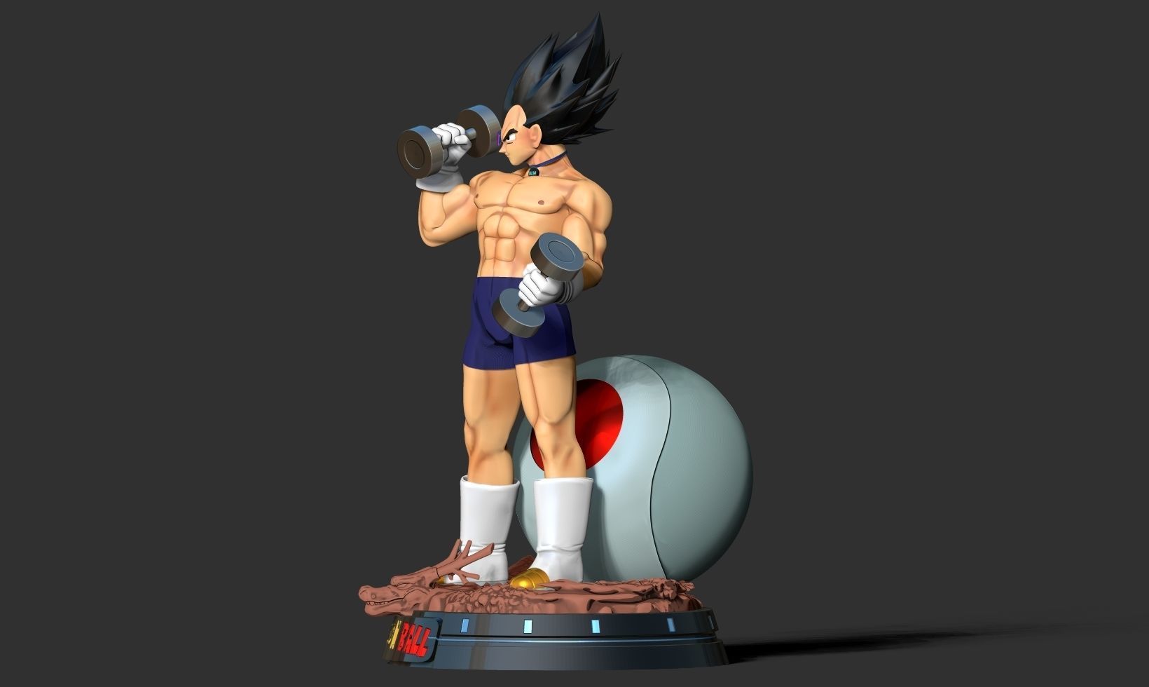 Vegeta with gym 3D print model_20