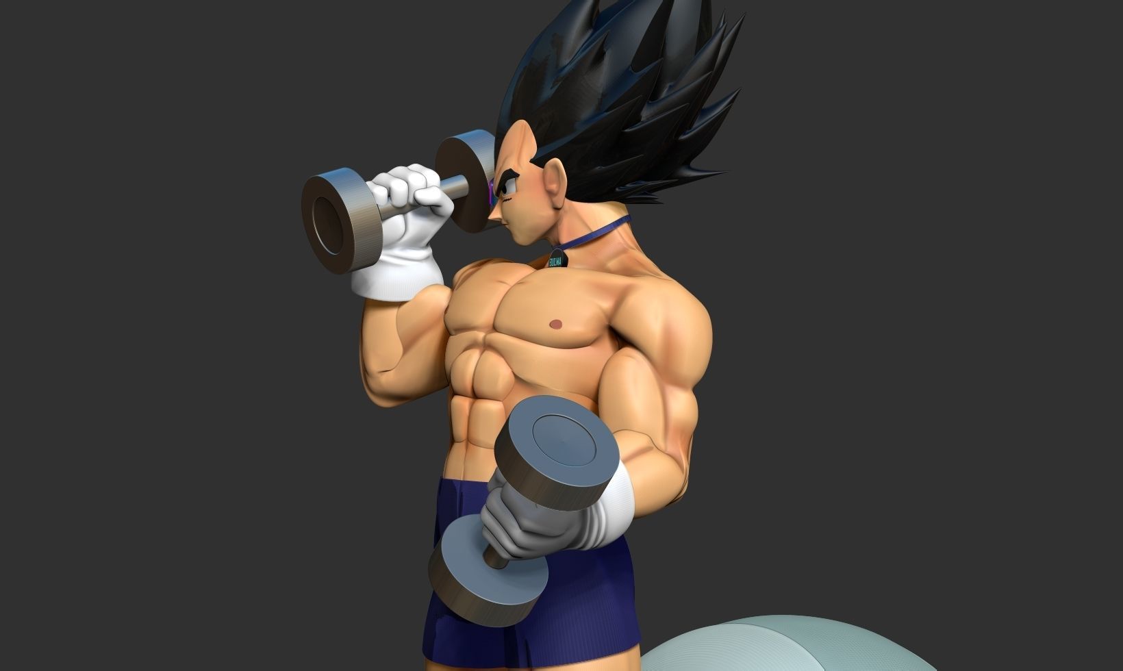 Vegeta with gym 3D print model_13