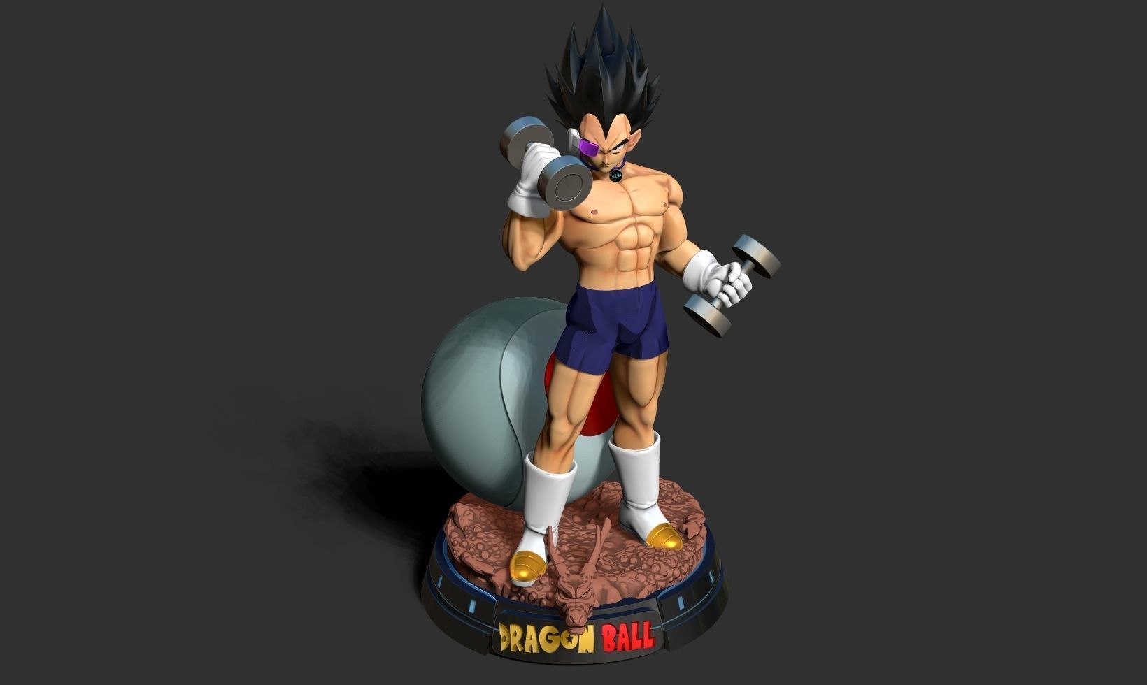 Vegeta with gym 3D print model_22