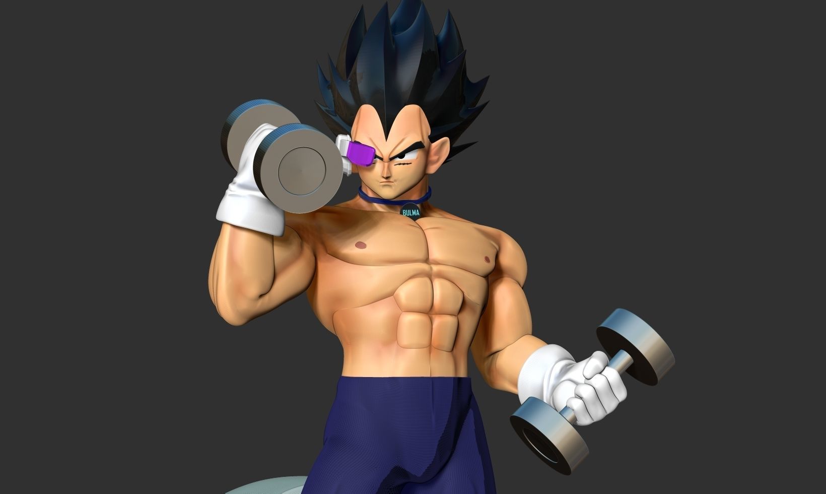 Vegeta with gym 3D print model_12