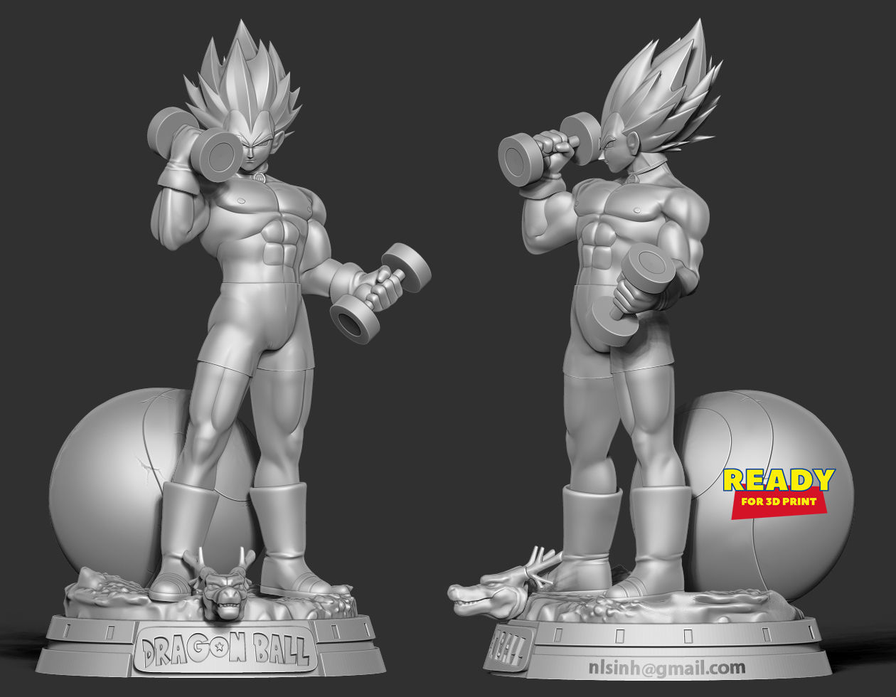 Vegeta with gym 3D print model_9