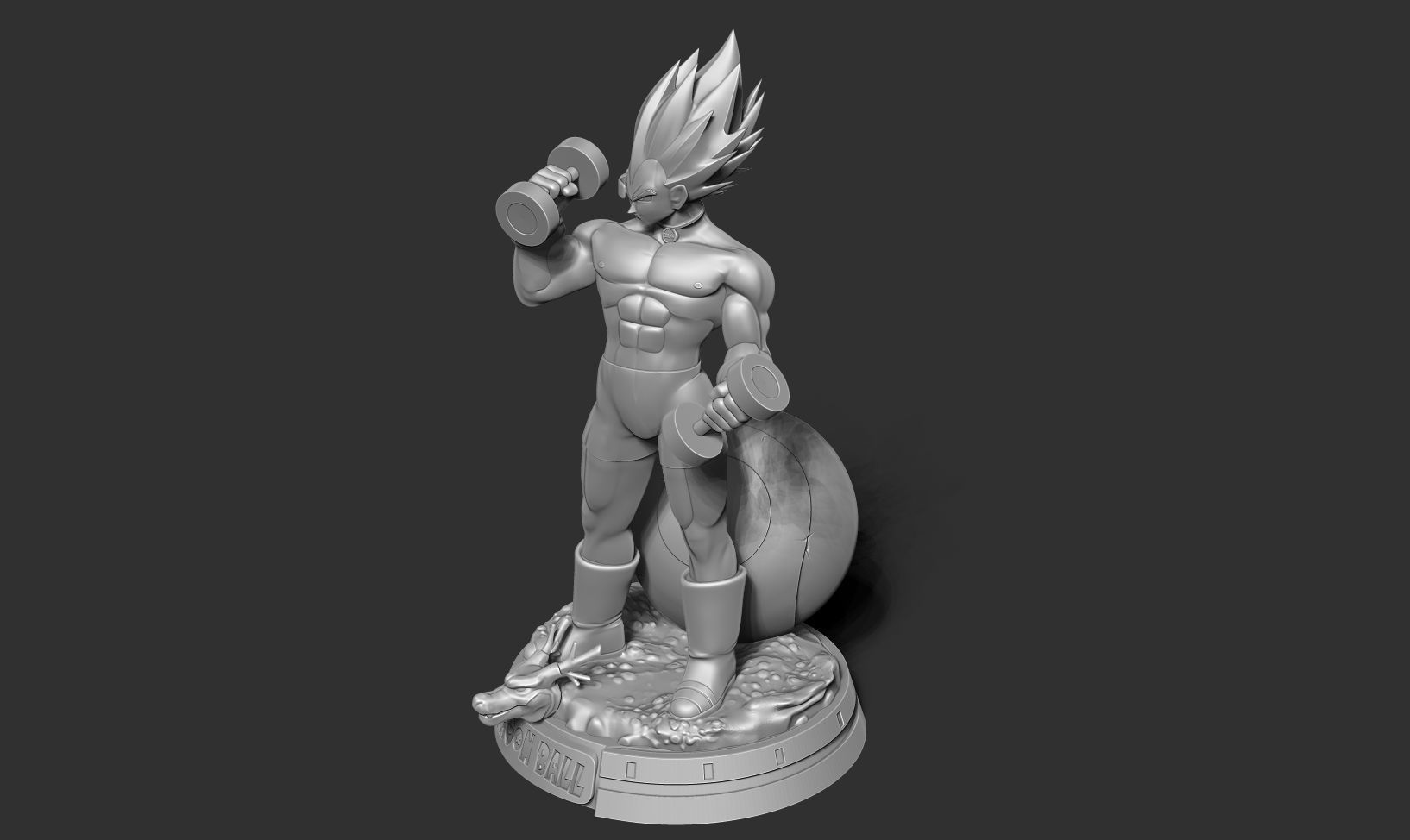 Vegeta with gym 3D print model_25