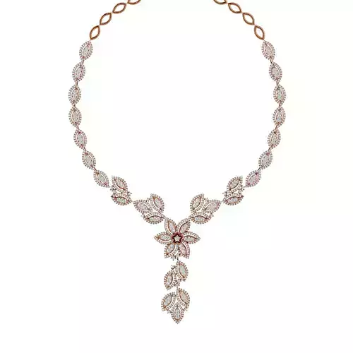 High Jewelry Diamond Necklace Earrings Set stl jcd render