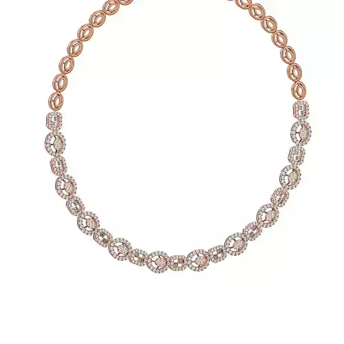 High Jewelry Diamond Necklace Earrings Set stl jcd render