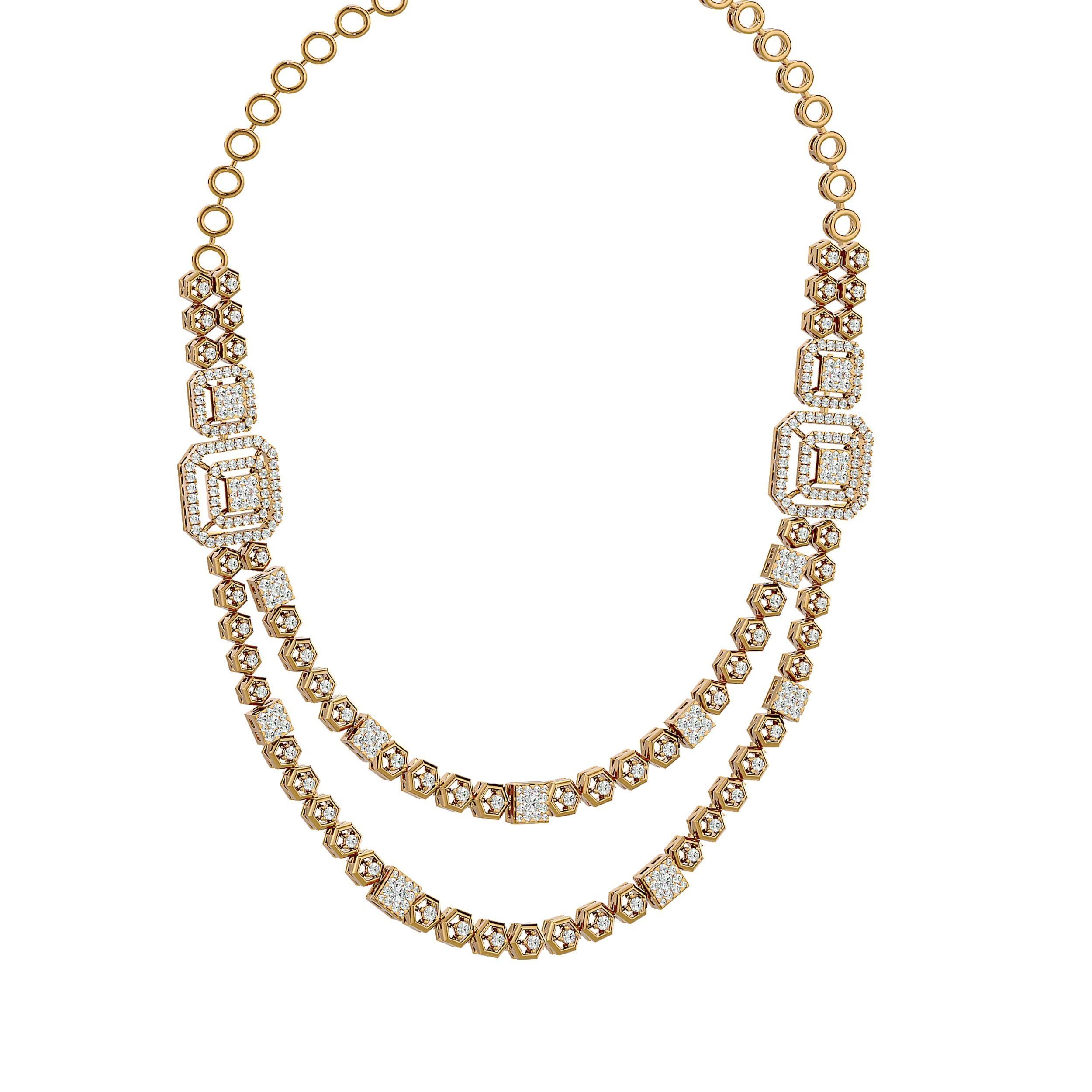 High Jewelry Diamond Necklace Earrings Set stl jcd render 3D print model_8