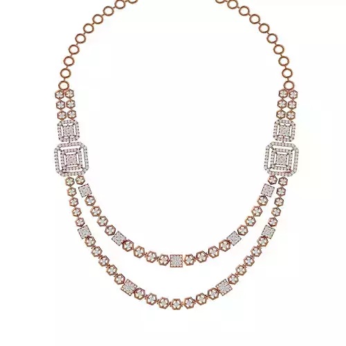 High Jewelry Diamond Necklace Earrings Set stl jcd render