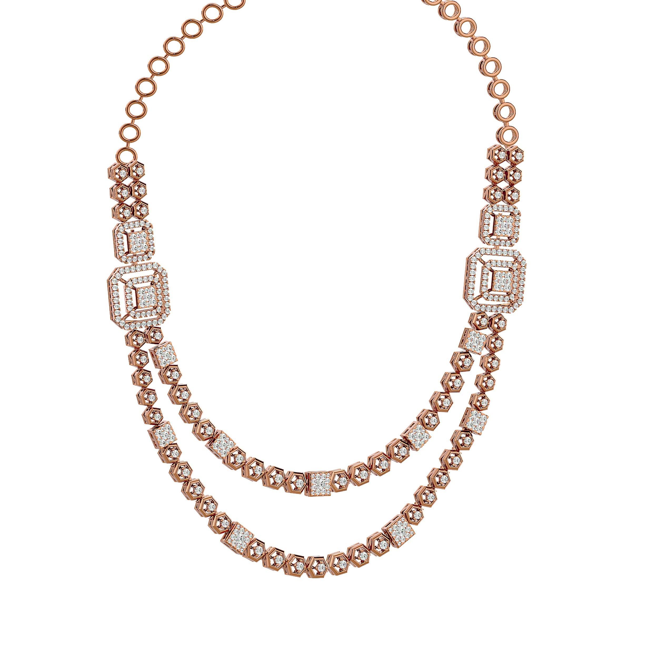 High Jewelry Diamond Necklace Earrings Set stl jcd render 3D print model_2