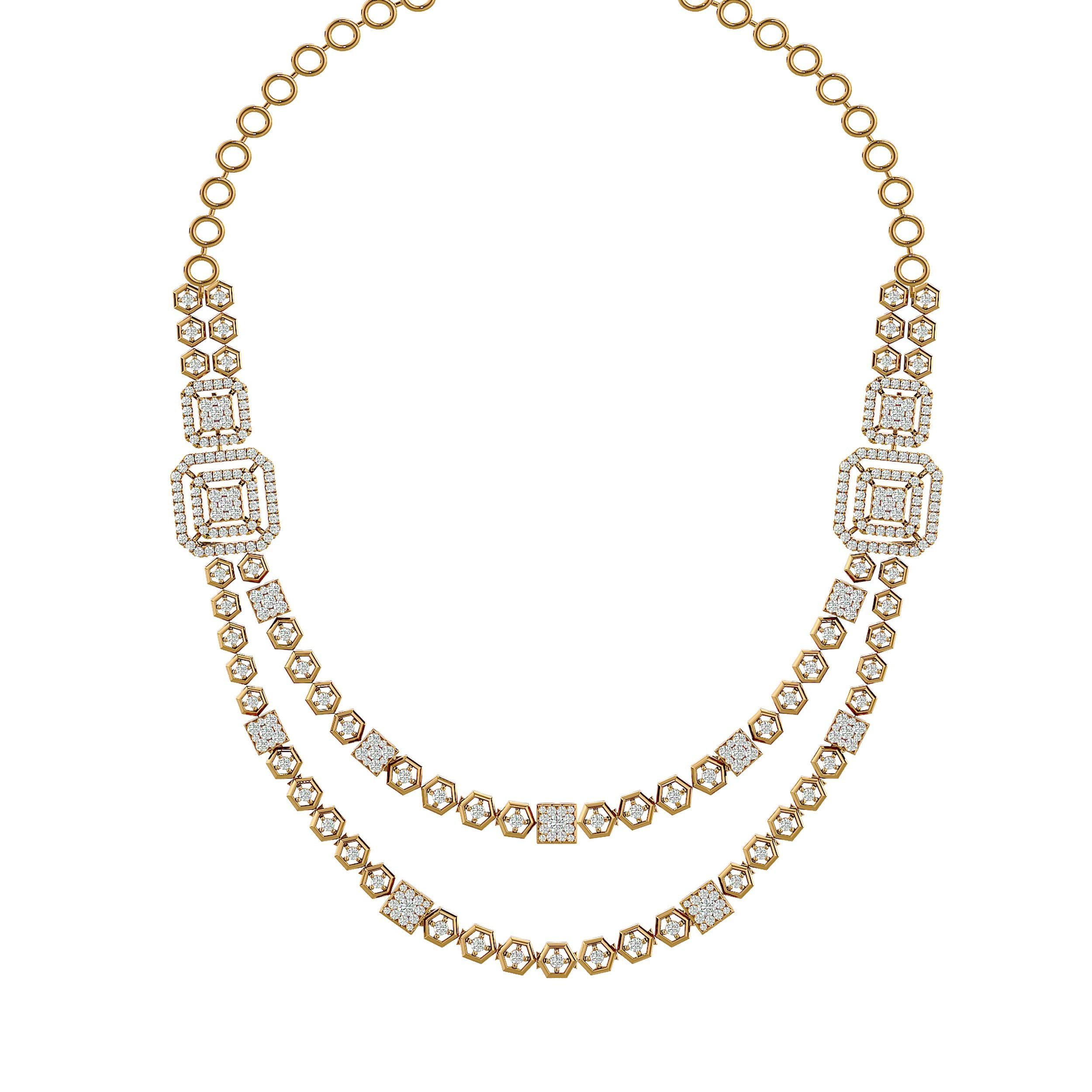 High Jewelry Diamond Necklace Earrings Set stl jcd render 3D print model_7