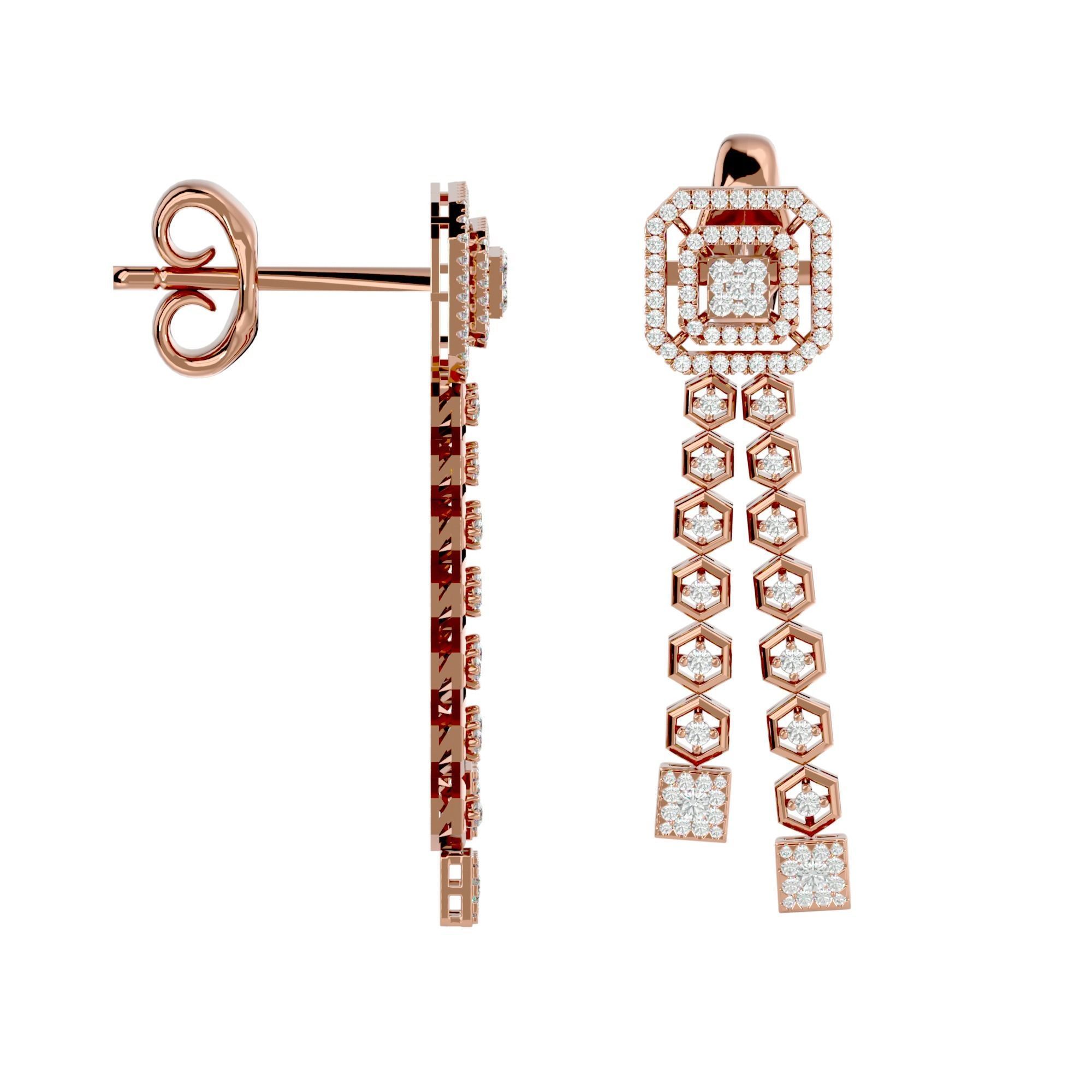 High Jewelry Diamond Necklace Earrings Set stl jcd render 3D print model_17