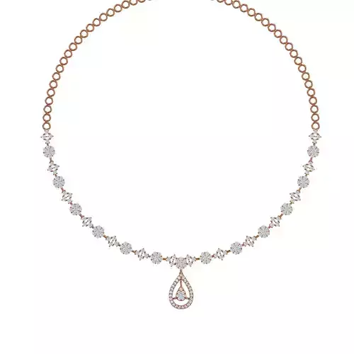 High Jewelry Diamond Necklace Earrings Set stl jcd render