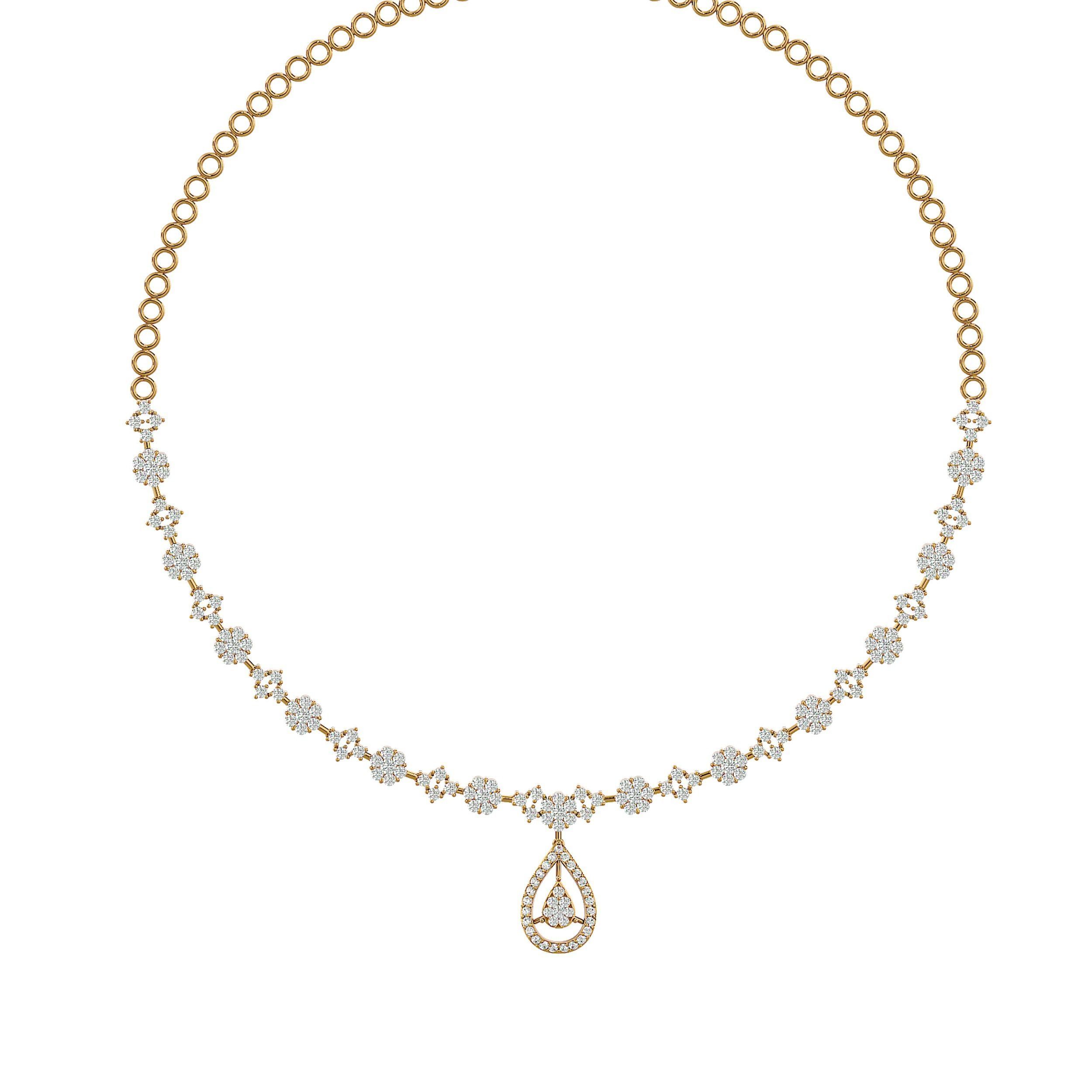 High Jewelry Diamond Necklace Earrings Set stl jcd render 3D print model_19