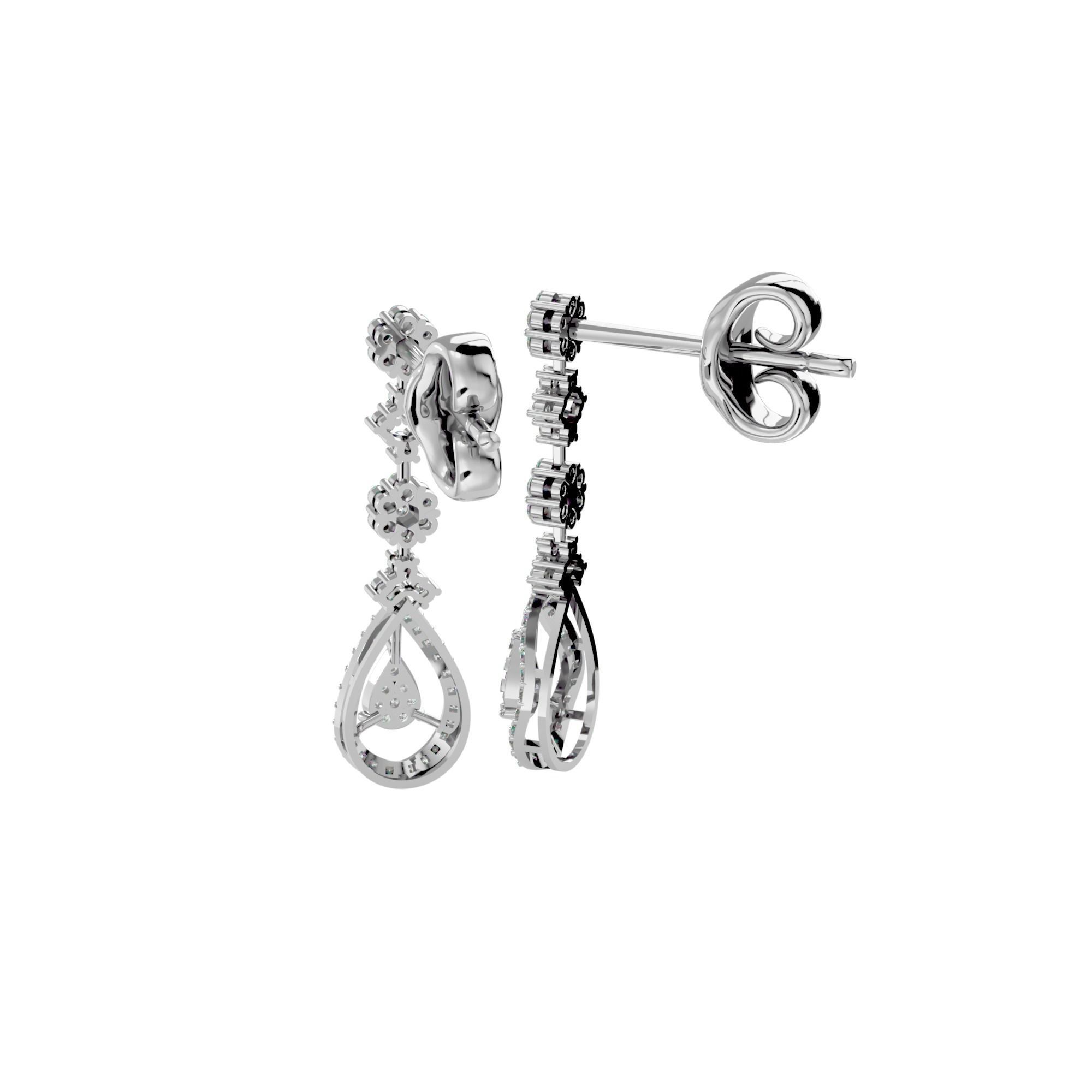 High Jewelry Diamond Necklace Earrings Set stl jcd render 3D print model_3