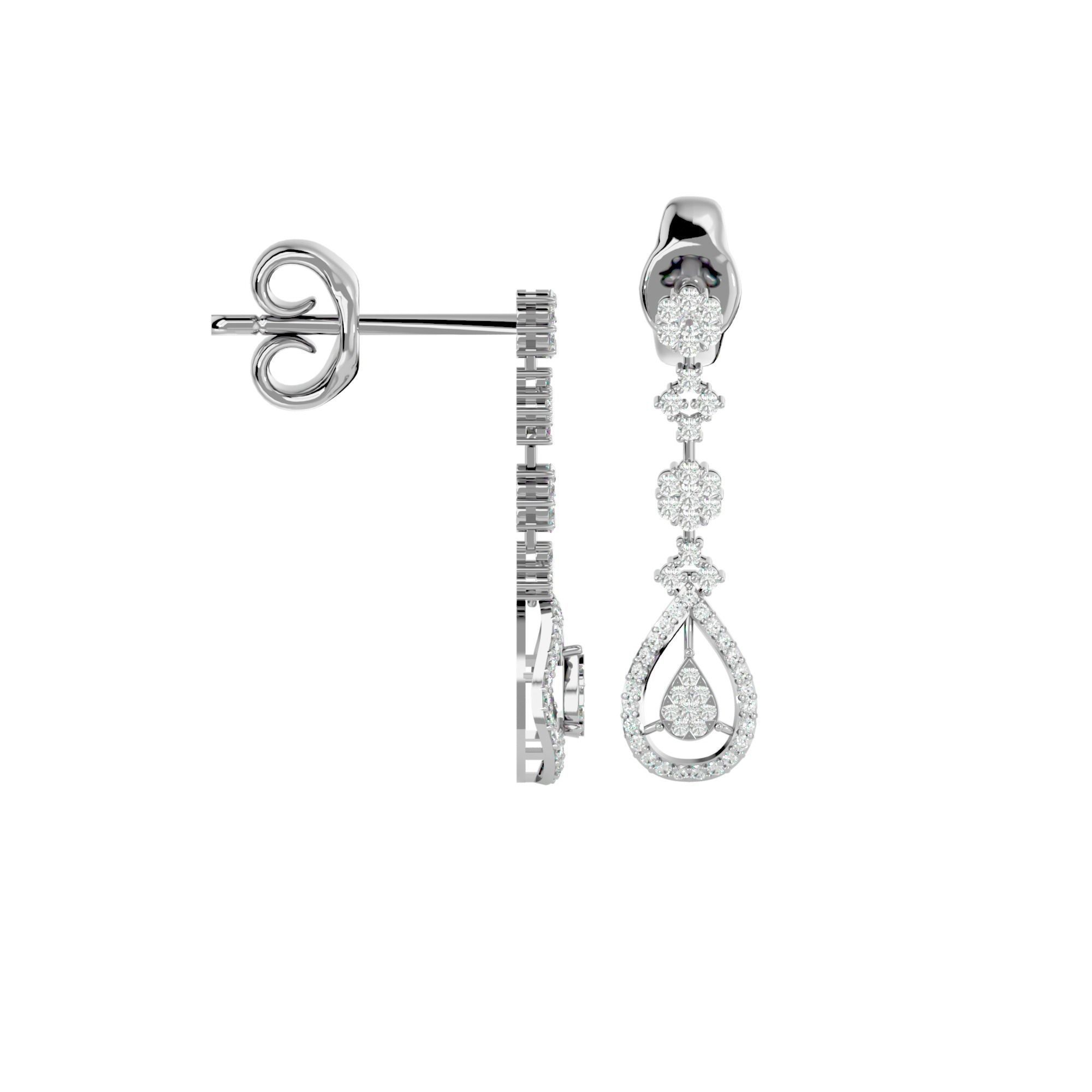 High Jewelry Diamond Necklace Earrings Set stl jcd render 3D print model_9