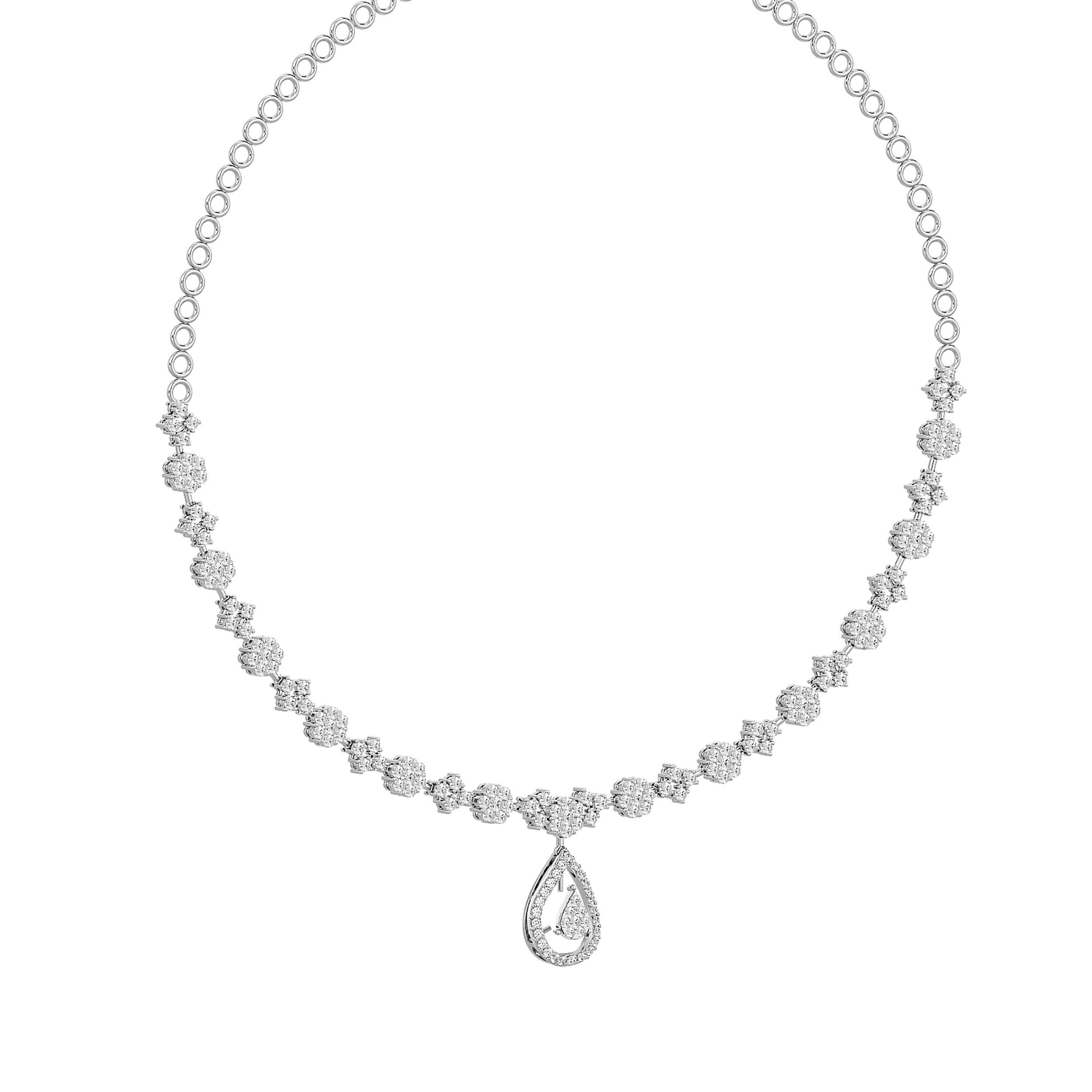 High Jewelry Diamond Necklace Earrings Set stl jcd render 3D print model_17