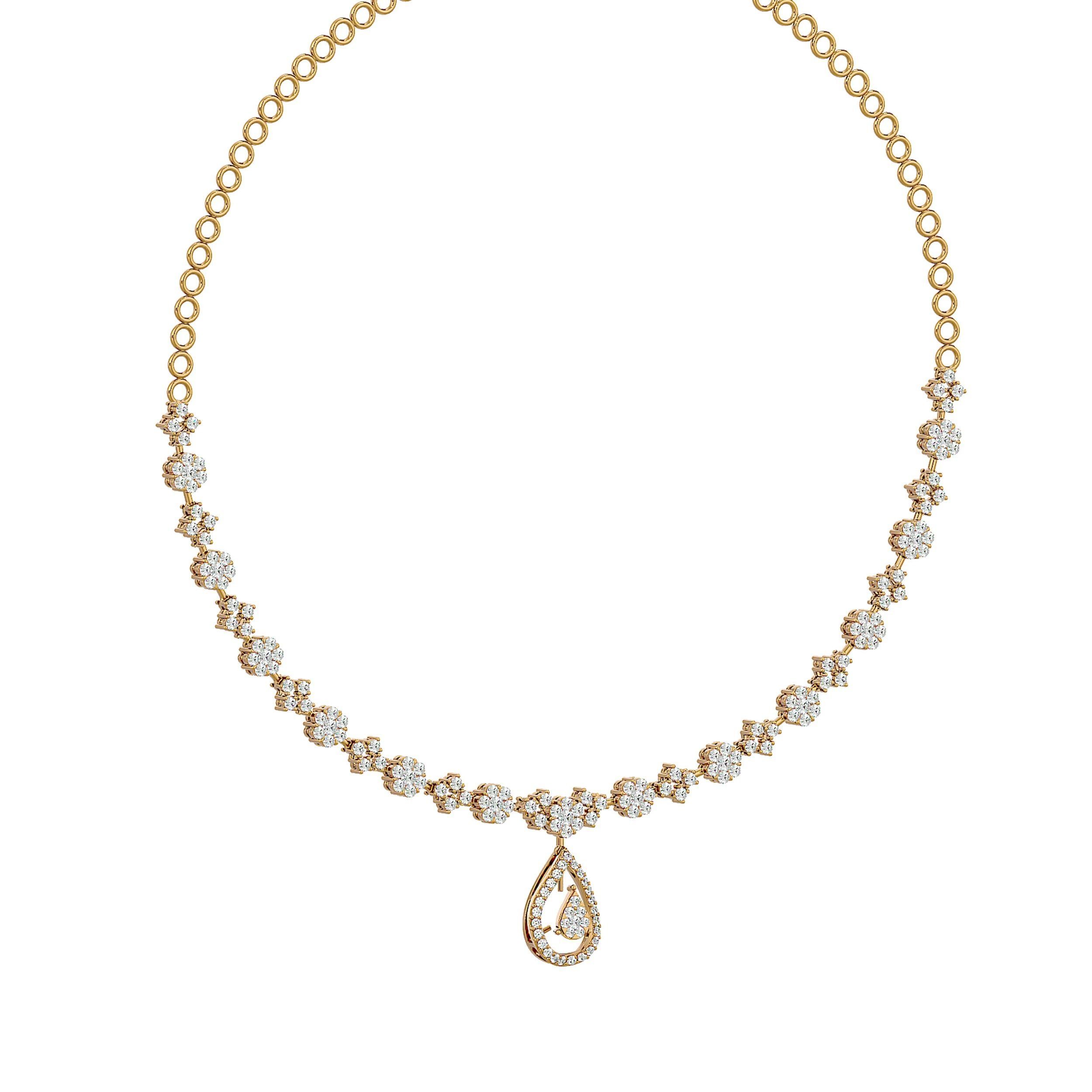 High Jewelry Diamond Necklace Earrings Set stl jcd render 3D print model_20