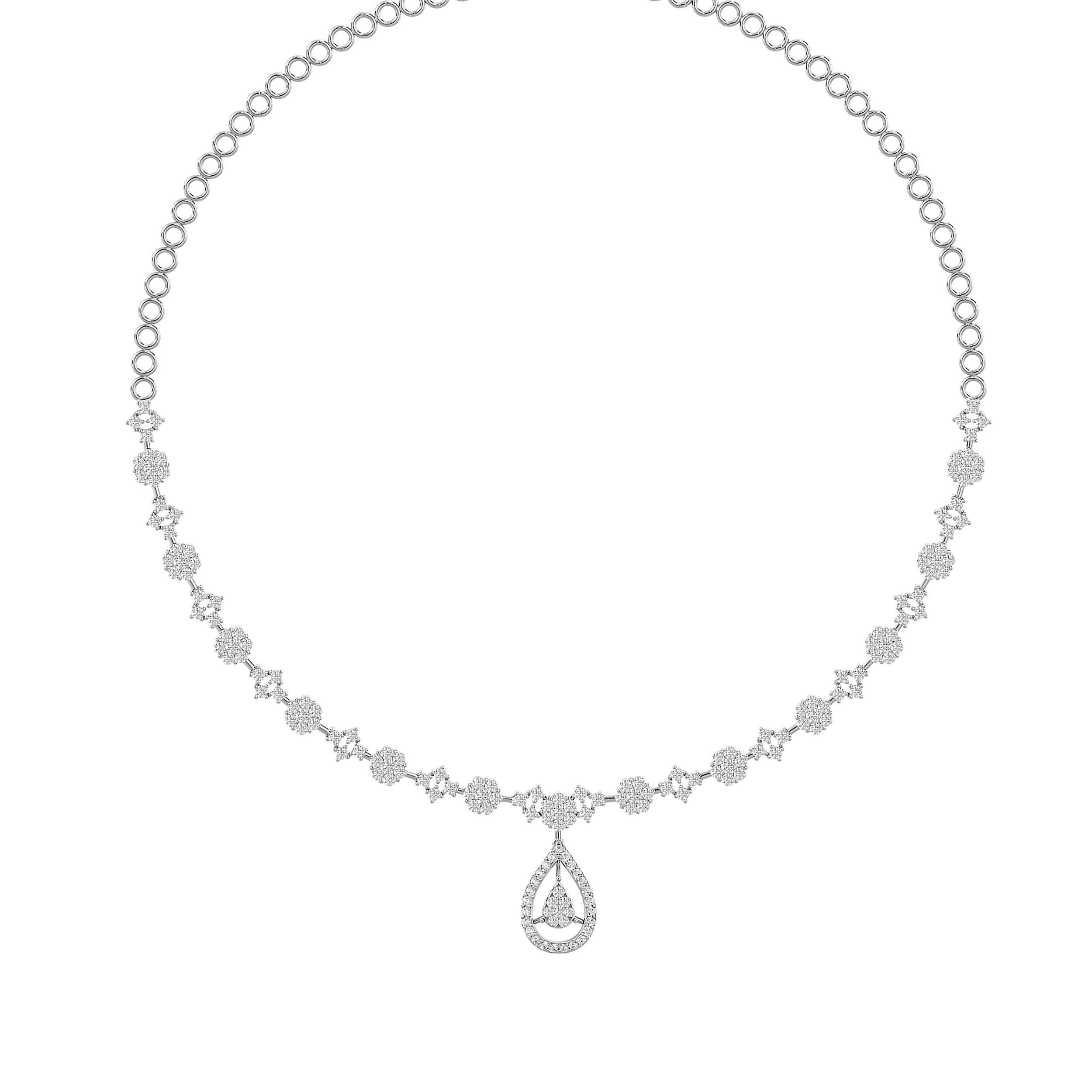 High Jewelry Diamond Necklace Earrings Set stl jcd render 3D print model_16