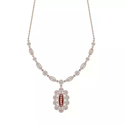 High Jewelry Diamond Necklace Earrings Set stl jcd render