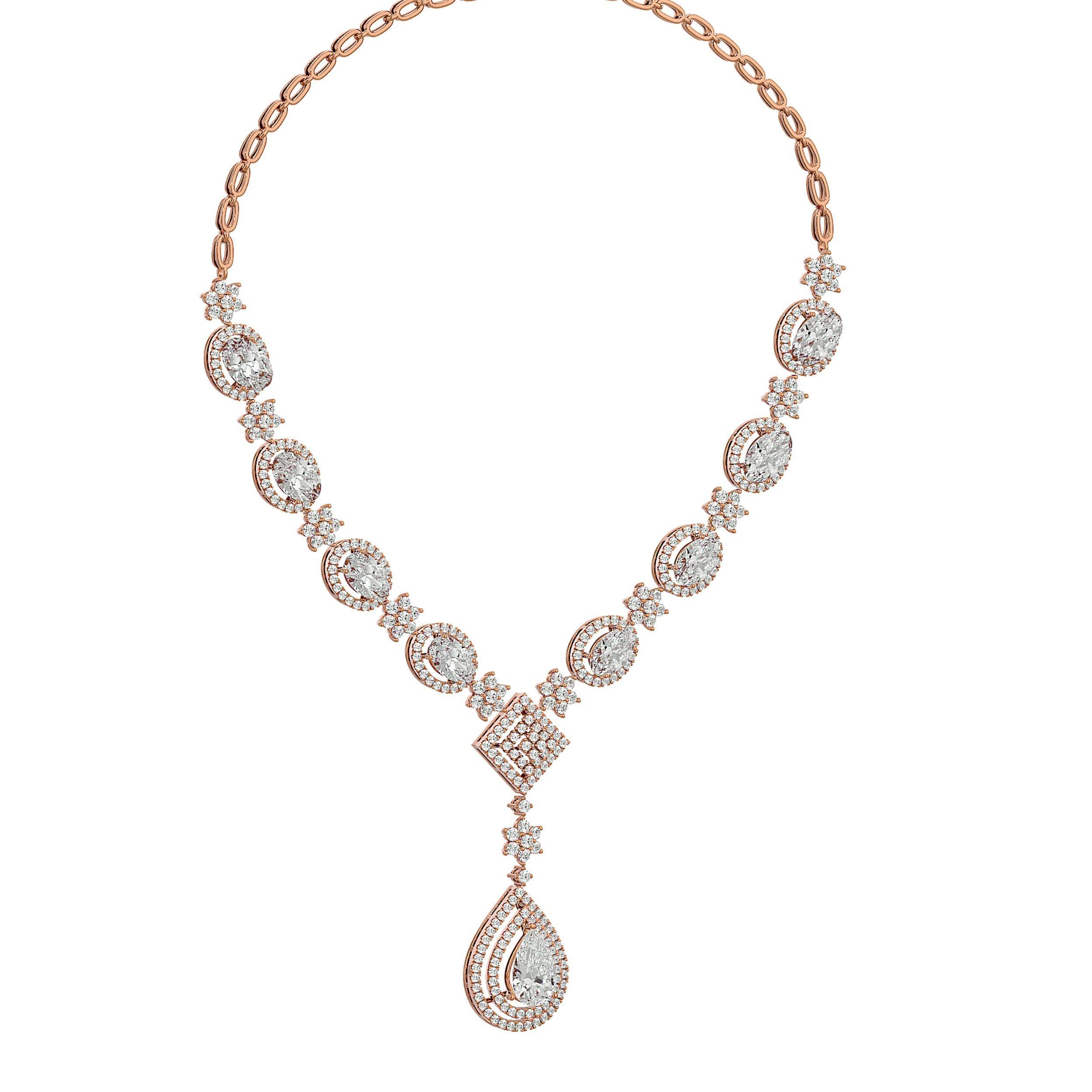 High Jewelry Diamond Necklace Earrings Set stl jcd render 3D print model_14