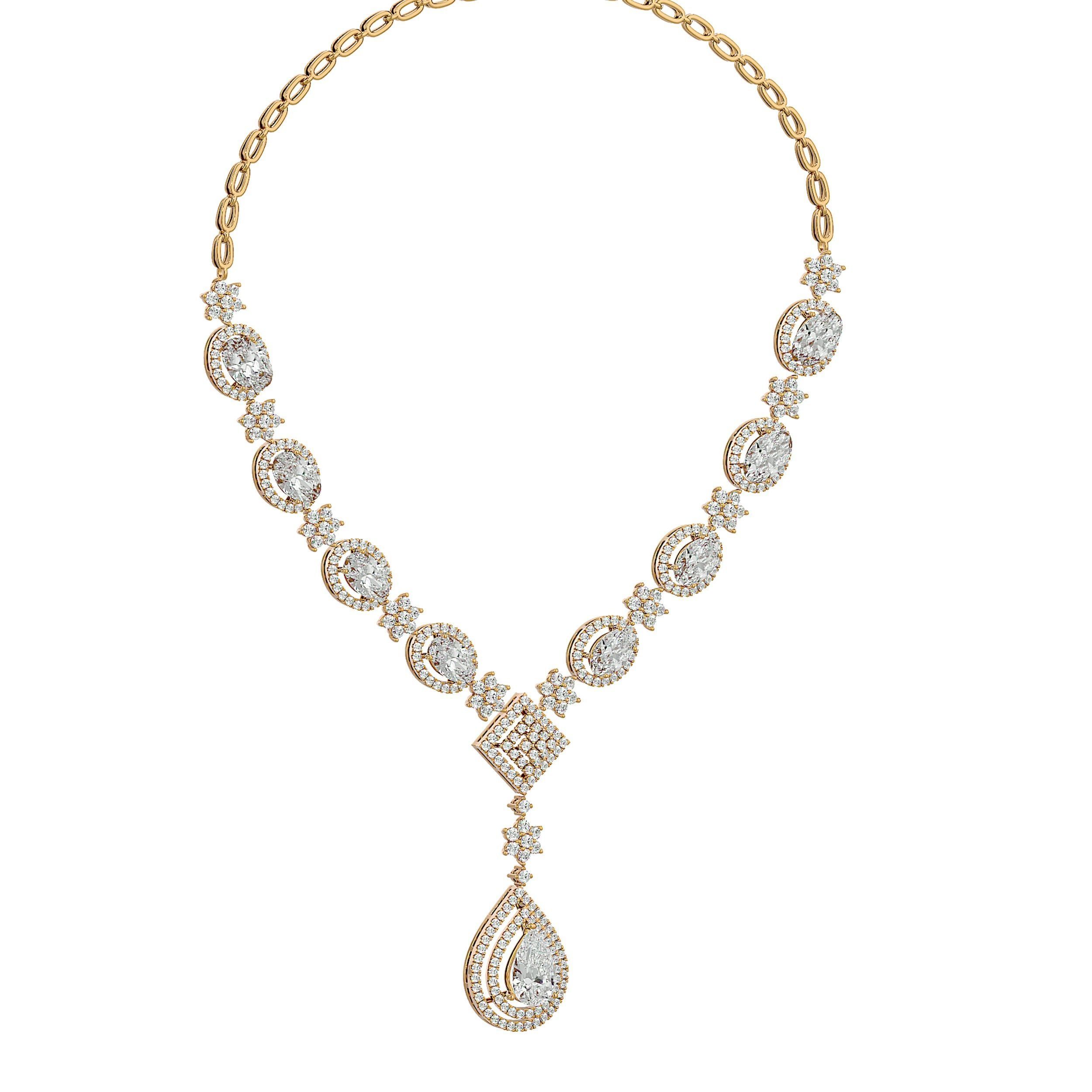 High Jewelry Diamond Necklace Earrings Set stl jcd render 3D print model_20