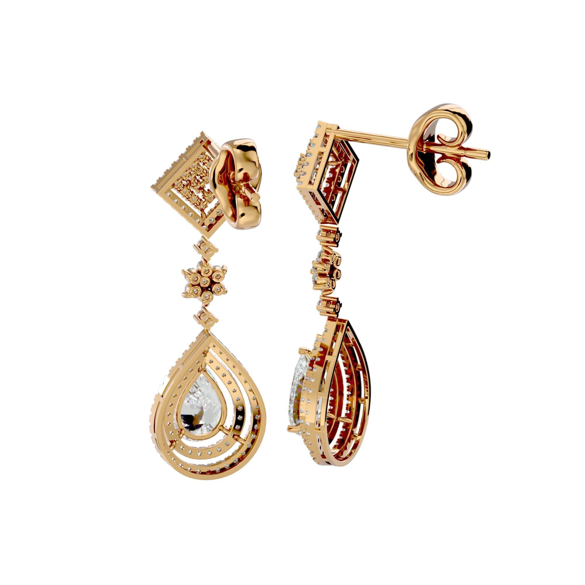 High Jewelry Diamond Necklace Earrings Set stl jcd render 3D print model_2