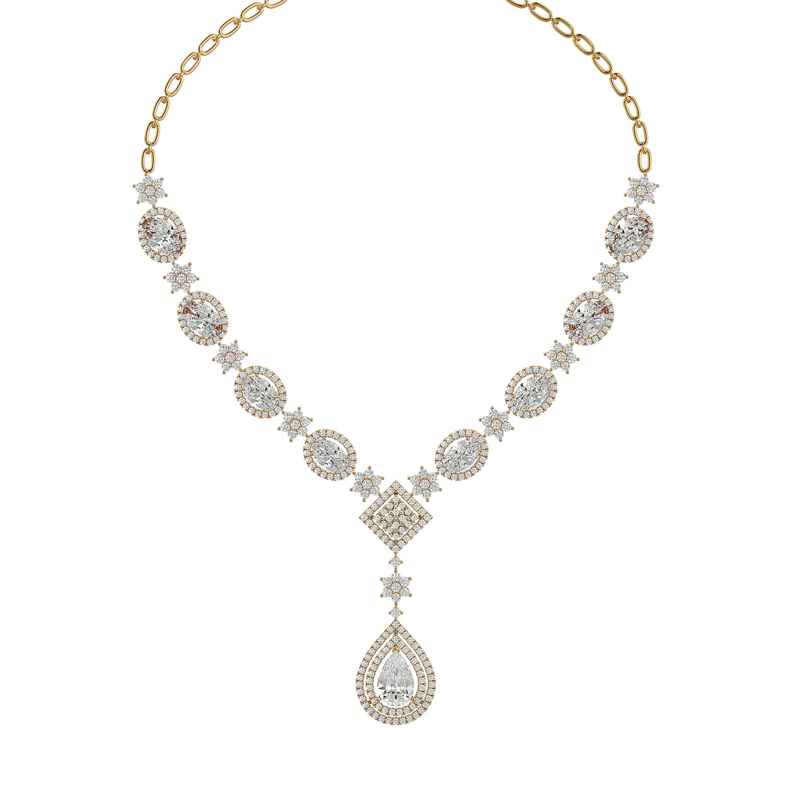 High Jewelry Diamond Necklace Earrings Set stl jcd render 3D print model_19