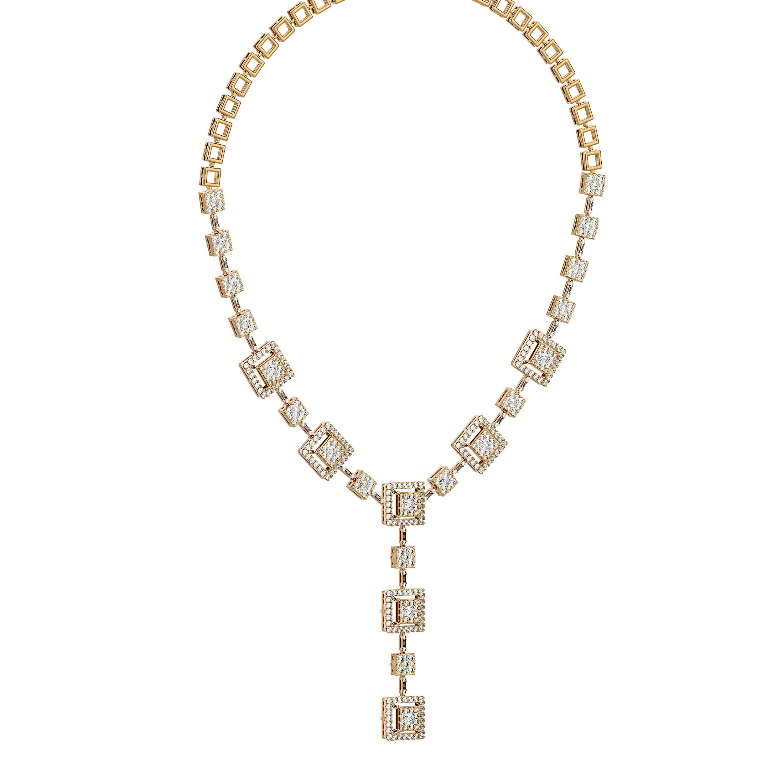 High Jewelry Diamond Necklace Earrings Set stl jcd render 3D print model_20