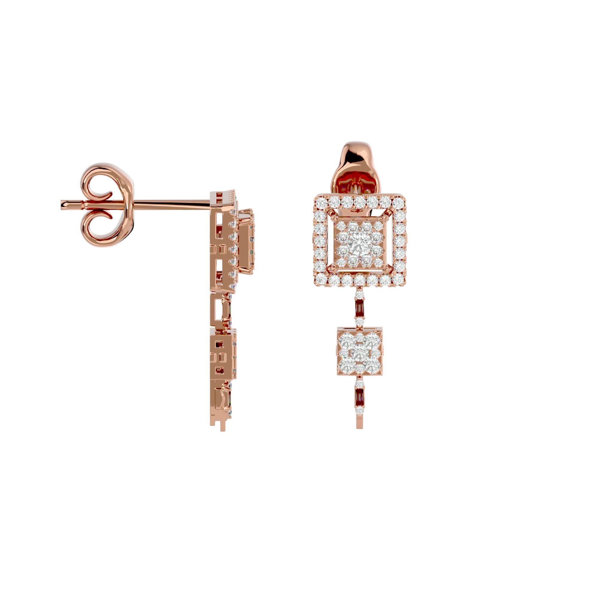 High Jewelry Diamond Necklace Earrings Set stl jcd render 3D print model_8