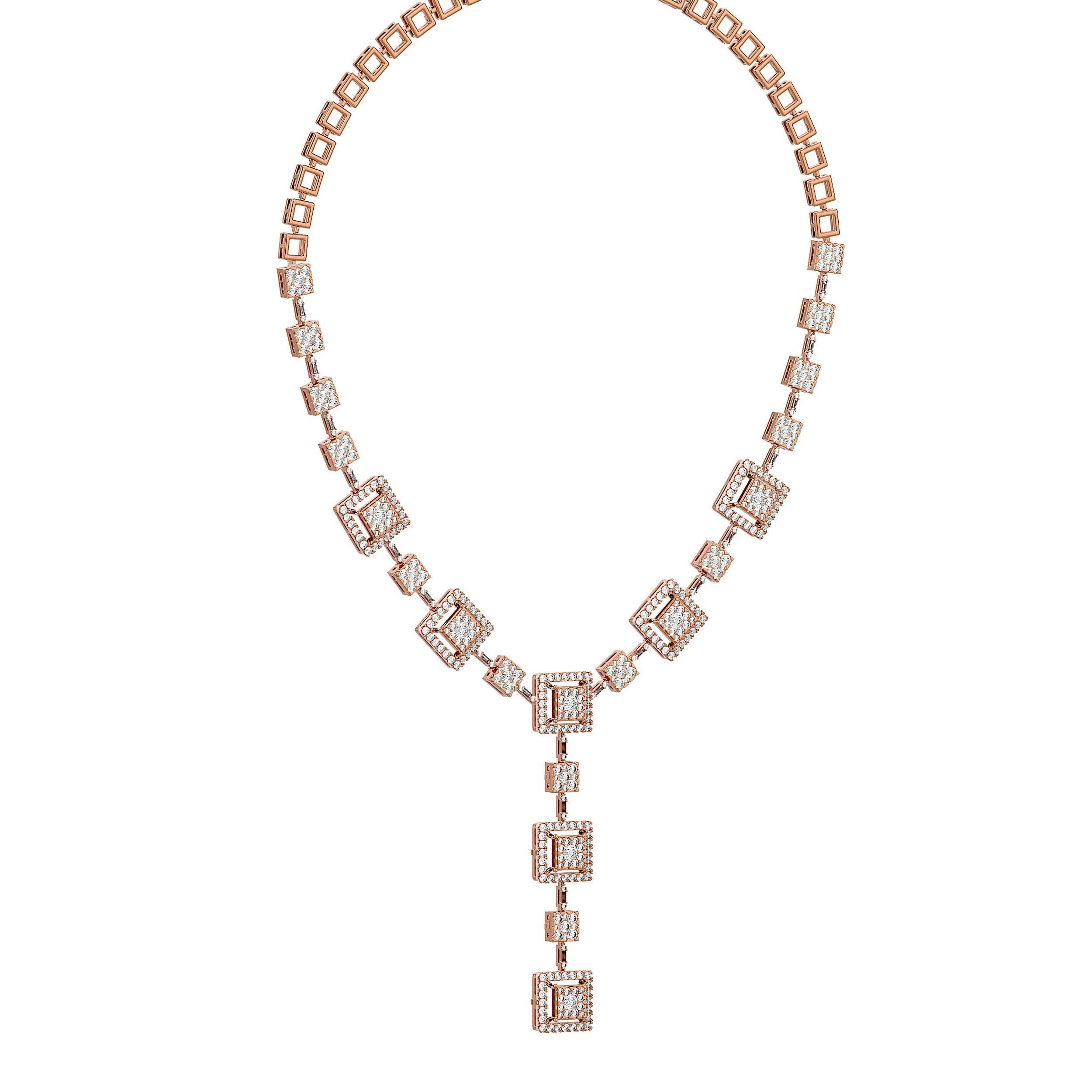 High Jewelry Diamond Necklace Earrings Set stl jcd render 3D print model_14