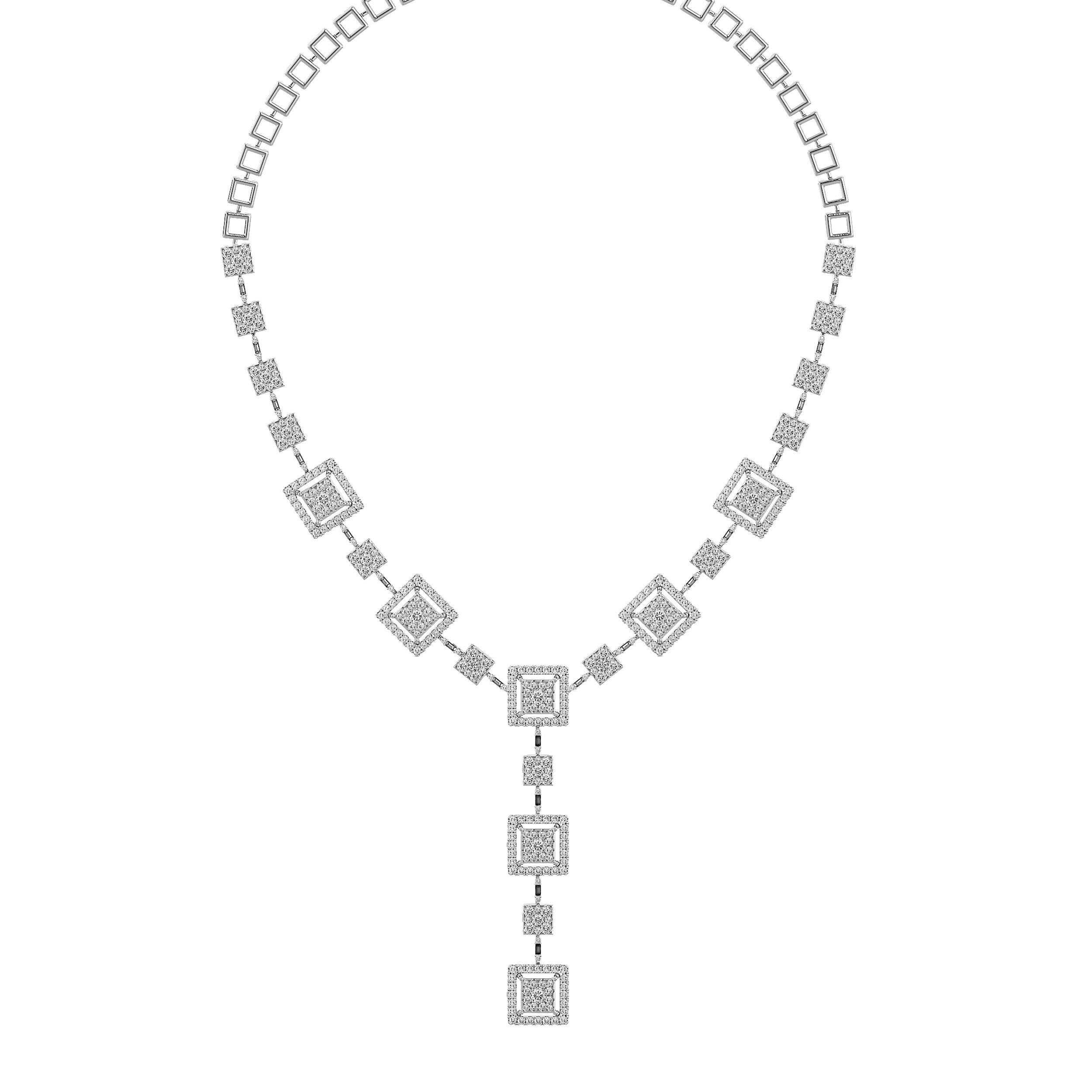 High Jewelry Diamond Necklace Earrings Set stl jcd render 3D print model_16