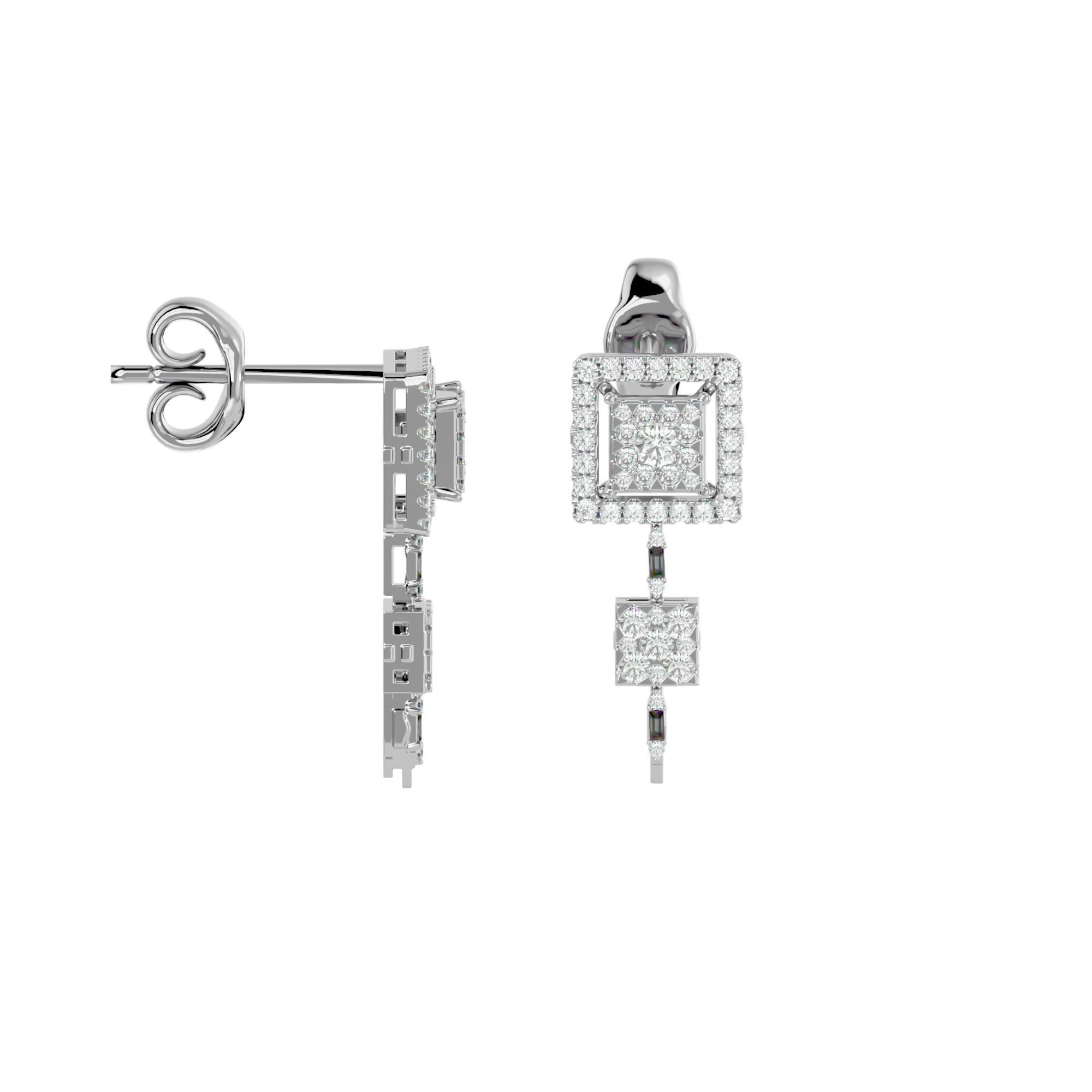 High Jewelry Diamond Necklace Earrings Set stl jcd render 3D print model_9