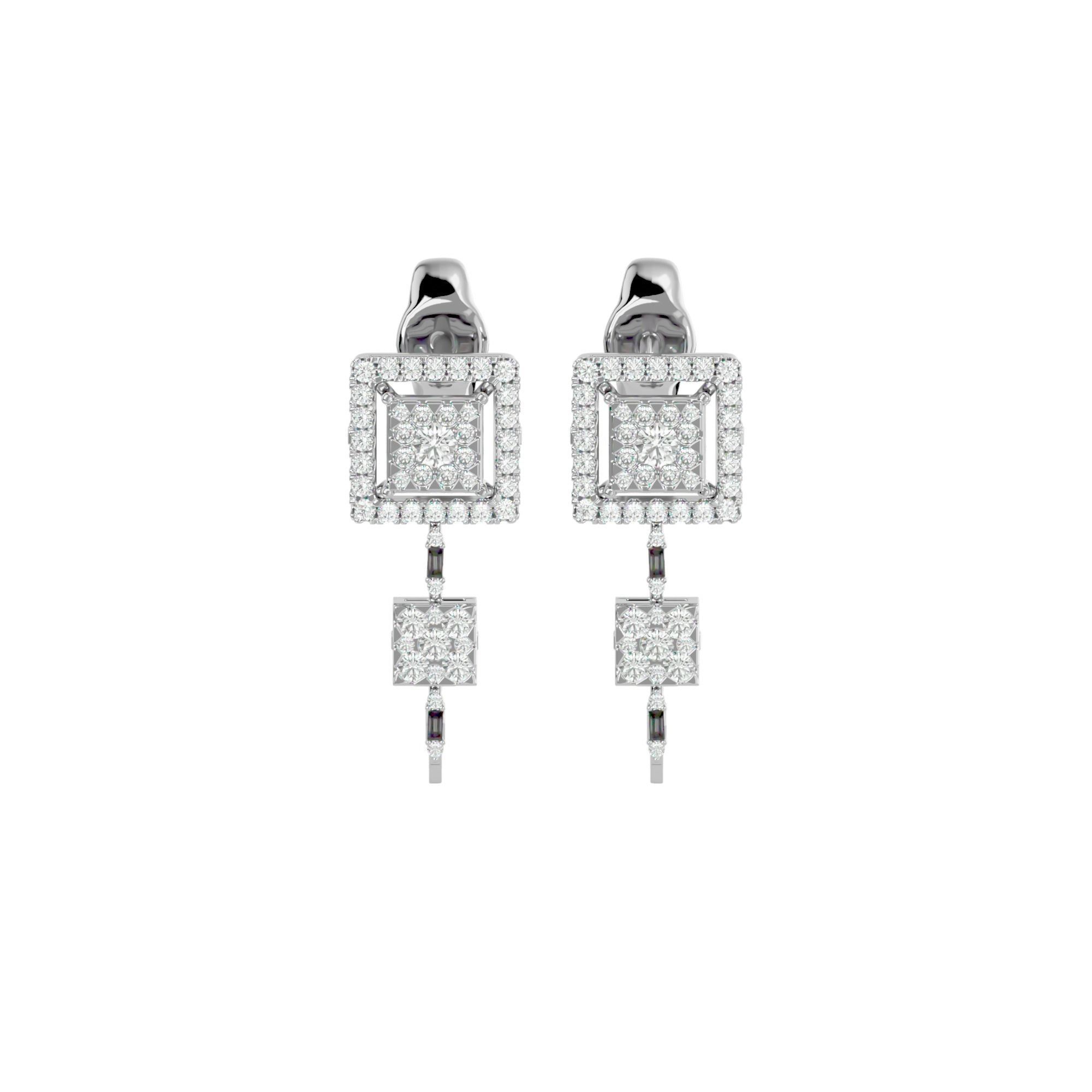 High Jewelry Diamond Necklace Earrings Set stl jcd render 3D print model_10