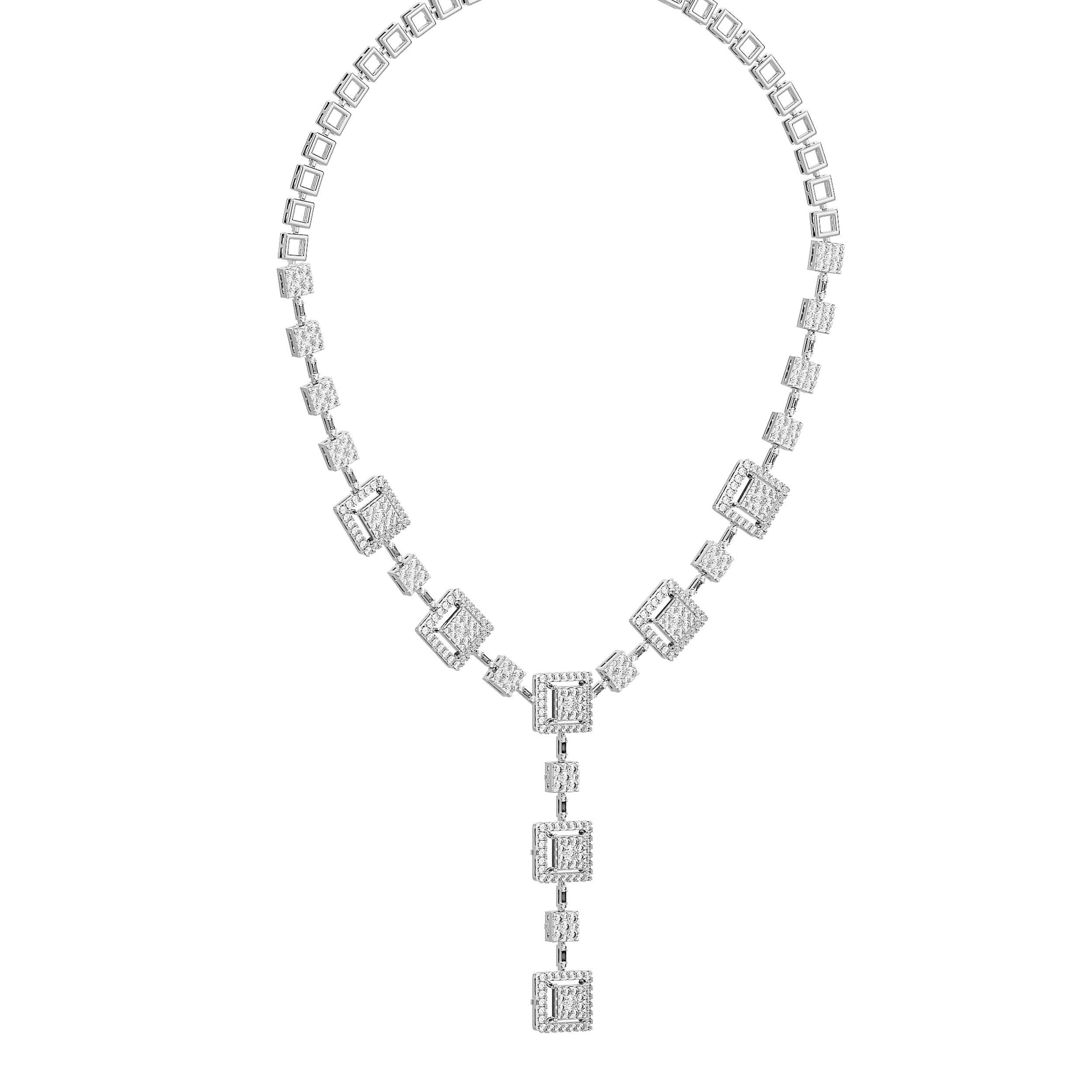 High Jewelry Diamond Necklace Earrings Set stl jcd render 3D print model_17