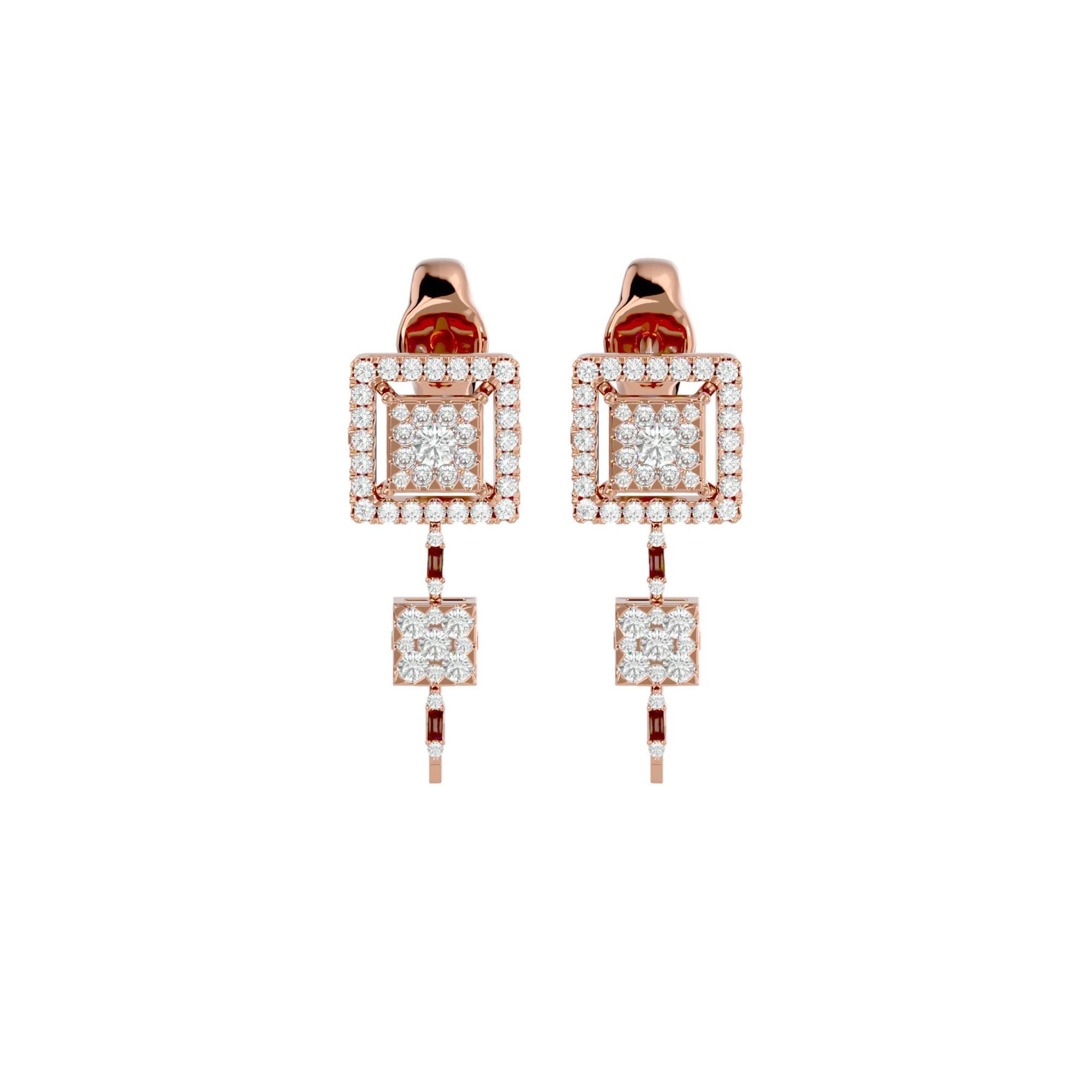 High Jewelry Diamond Necklace Earrings Set stl jcd render 3D print model_12