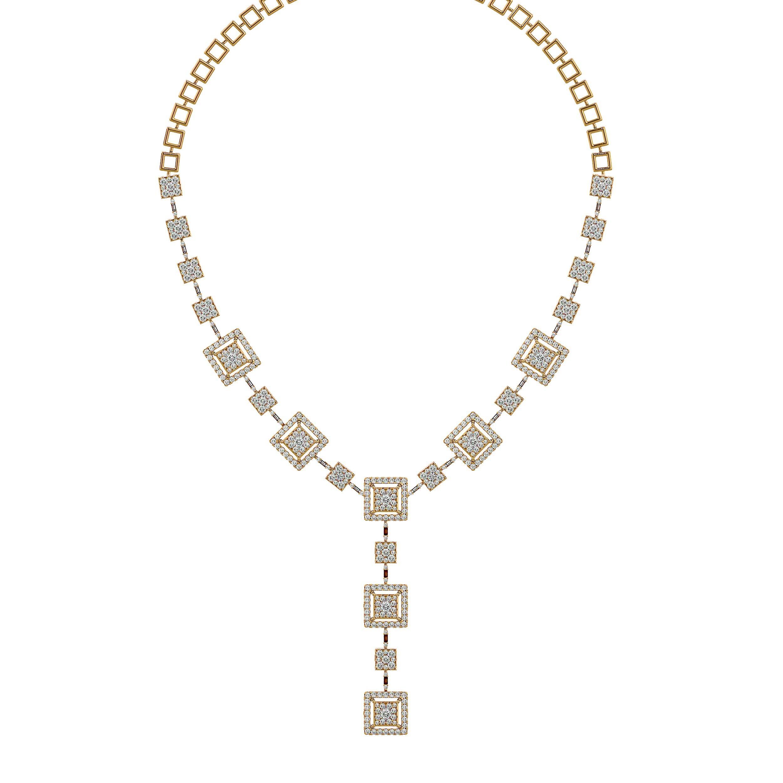 High Jewelry Diamond Necklace Earrings Set stl jcd render 3D print model_19