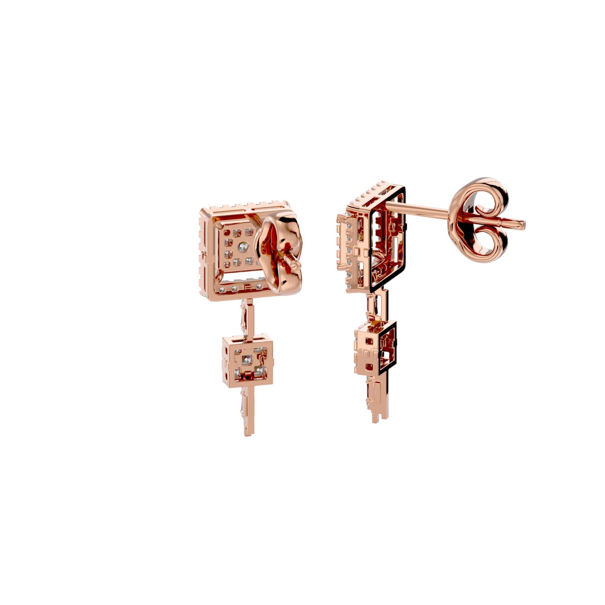 High Jewelry Diamond Necklace Earrings Set stl jcd render 3D print model_2