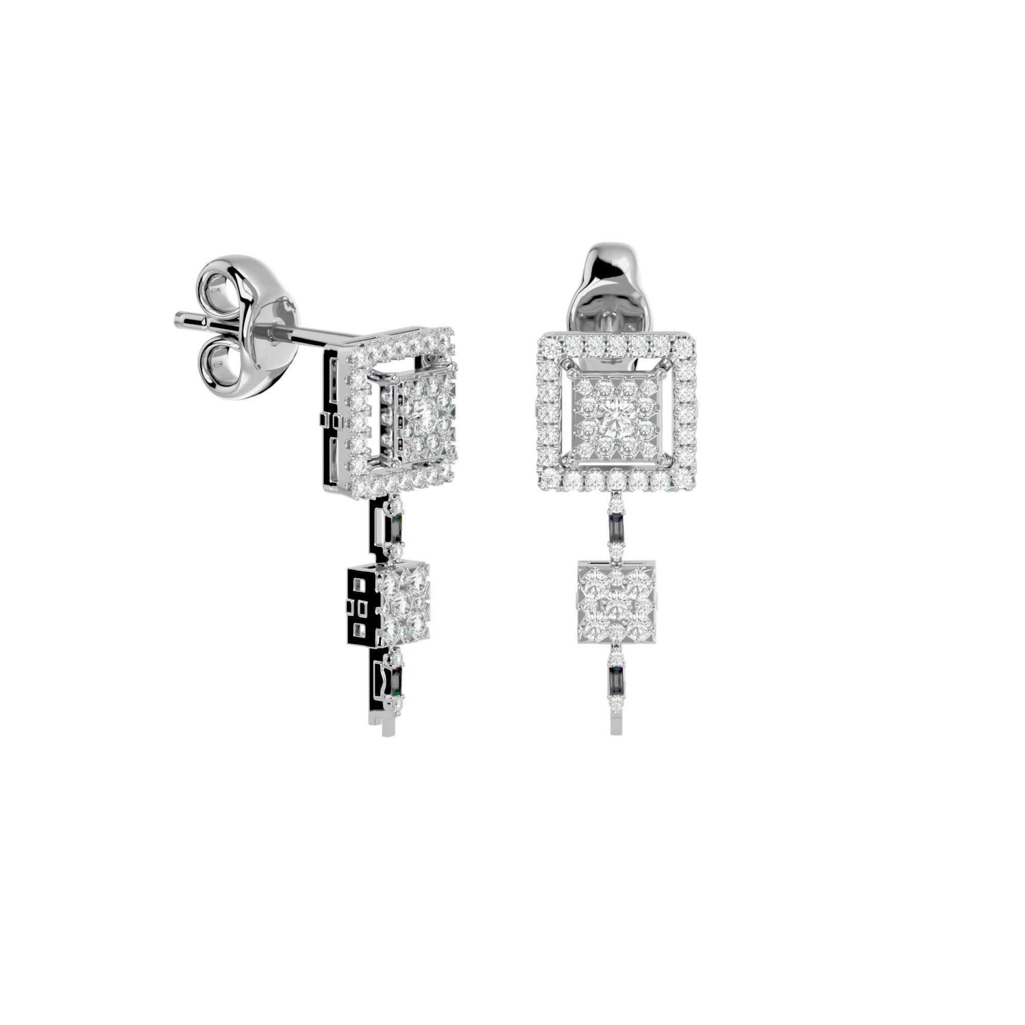 High Jewelry Diamond Necklace Earrings Set stl jcd render 3D print model_4