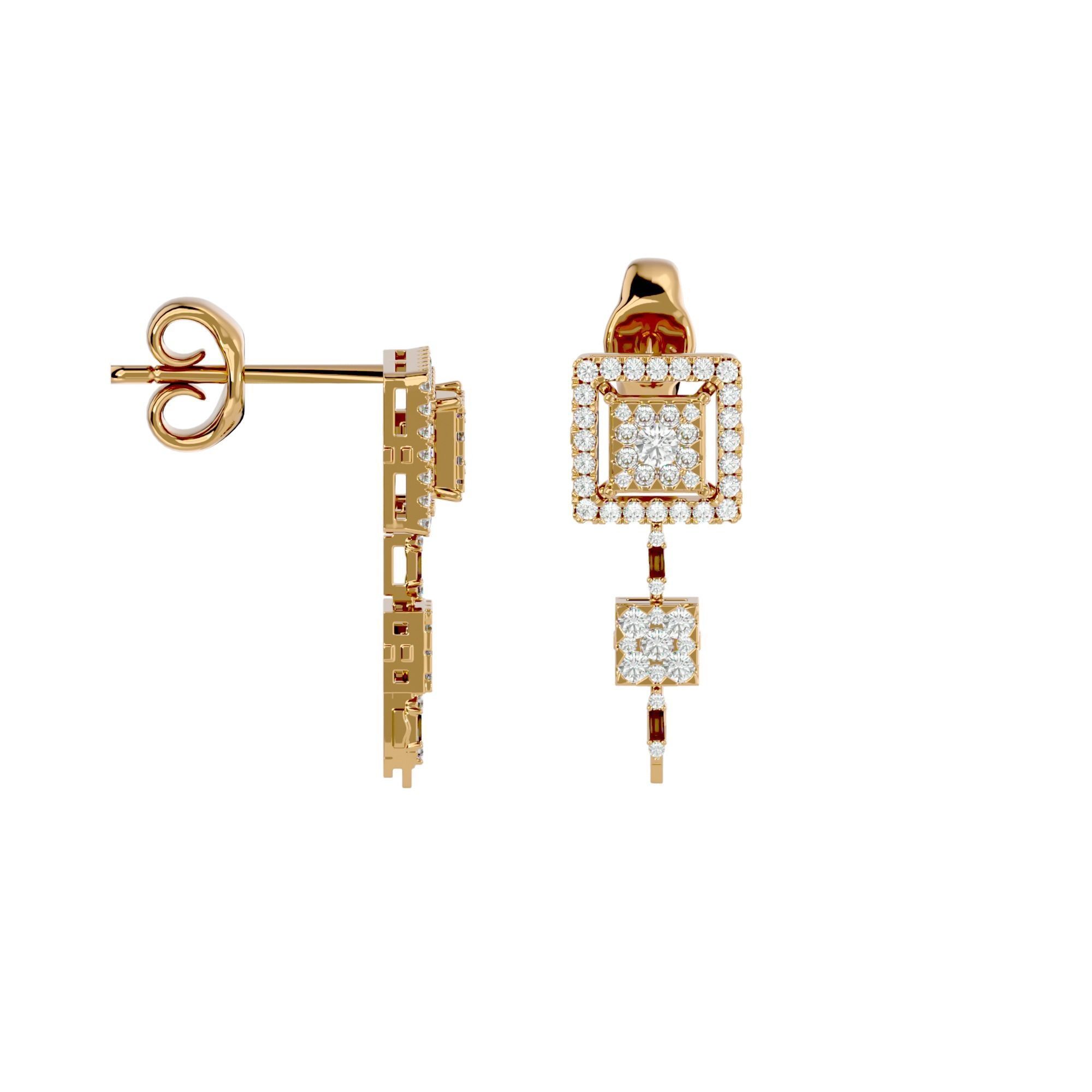 High Jewelry Diamond Necklace Earrings Set stl jcd render 3D print model_7