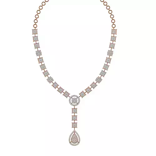 High Jewelry Diamond Necklace Earrings Set stl jcd render