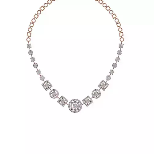 High Jewelry Diamond Necklace Earrings Set stl jcd render