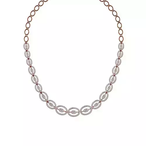 High Jewelry Diamond Necklace Earrings Set stl jcd render